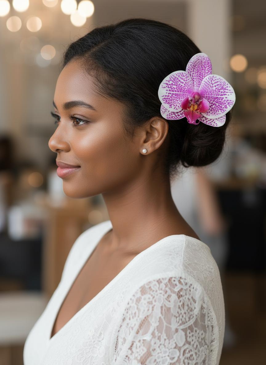 Phalaenopsis Spotted Pink Orchid Flower Hair Clip • Handmade Orchid Hair Clip • Realistic Flower for Hair or Gift • Orchid Flower Barrette