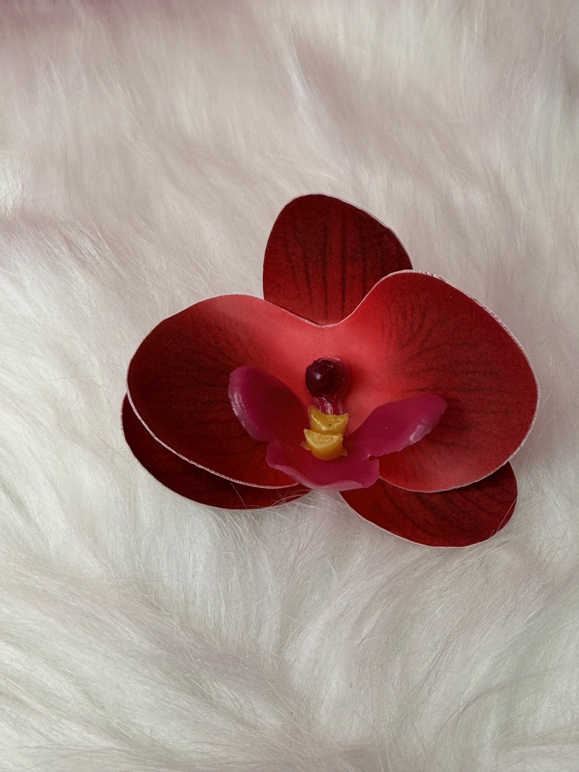 Phalaenopsis Red Orchid Flower Hair Clip • Handmade Orchid Hair Clip • Realistic Flower for Hair or Gift • Orchid Flower Barrette