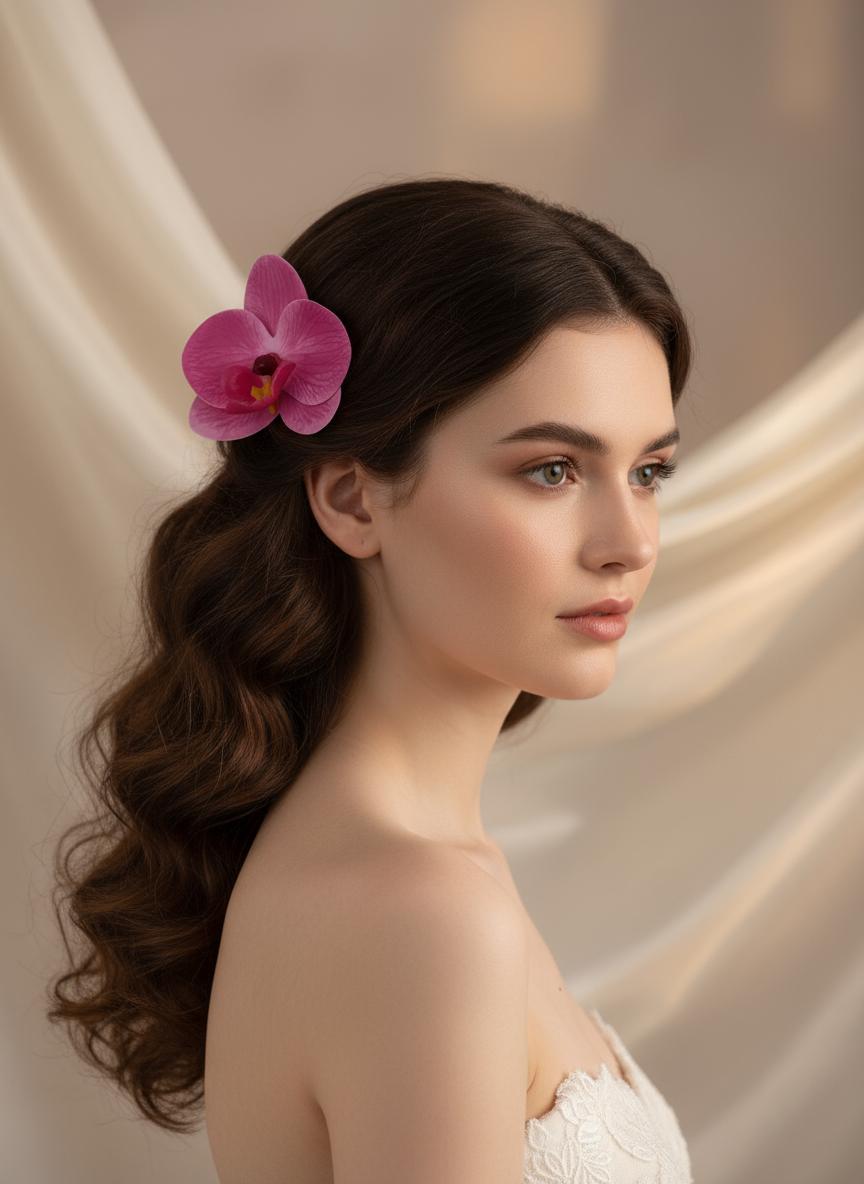 Phalaenopsis Pink Orchid Hair Clip • Realistic Tropical Flower • Handmade Hair Accessory • Tropical Wedding Gift