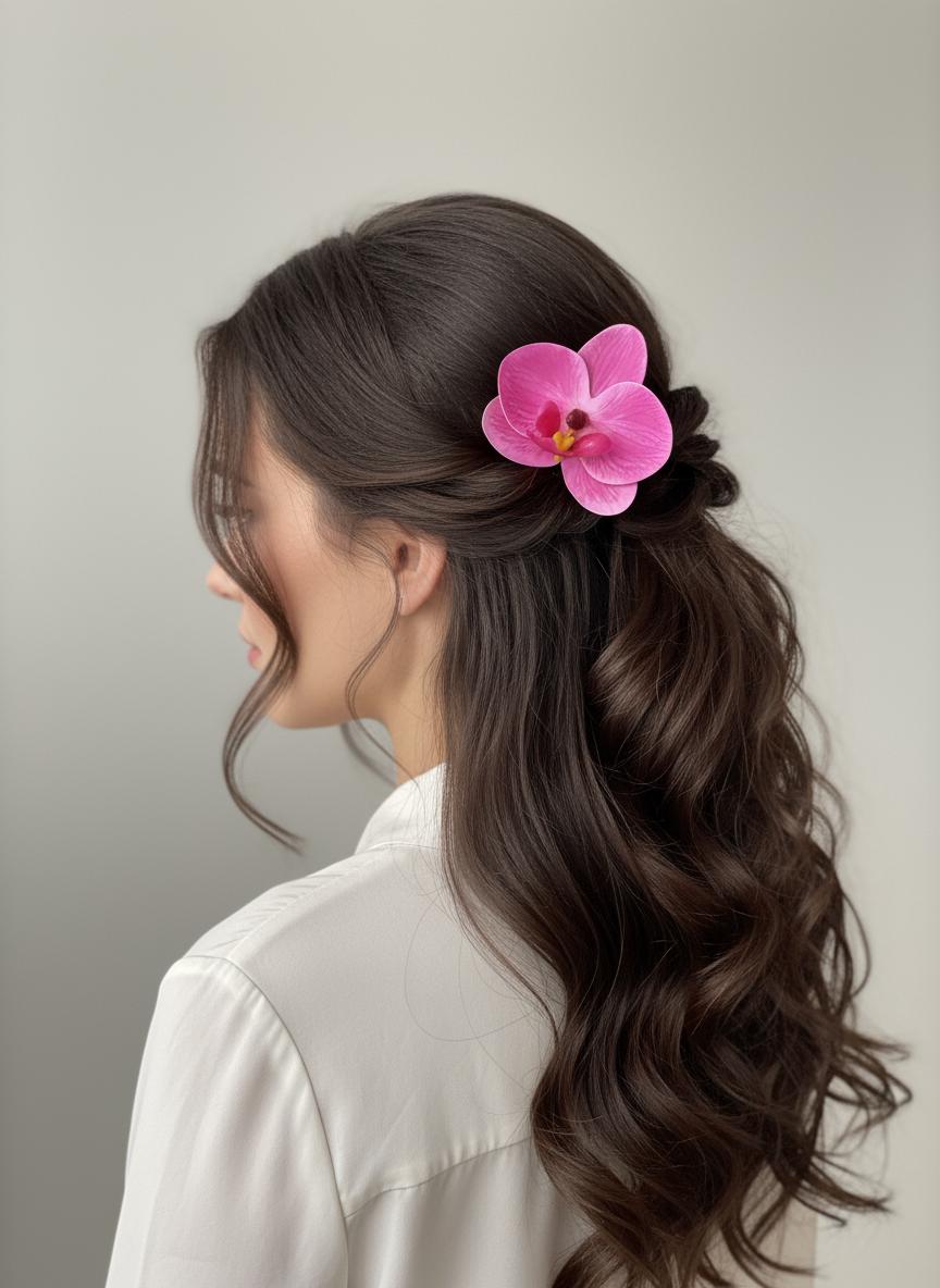 Phalaenopsis Pink Orchid Hair Clip • Realistic Tropical Flower • Handmade Hair Accessory • Tropical Wedding Gift