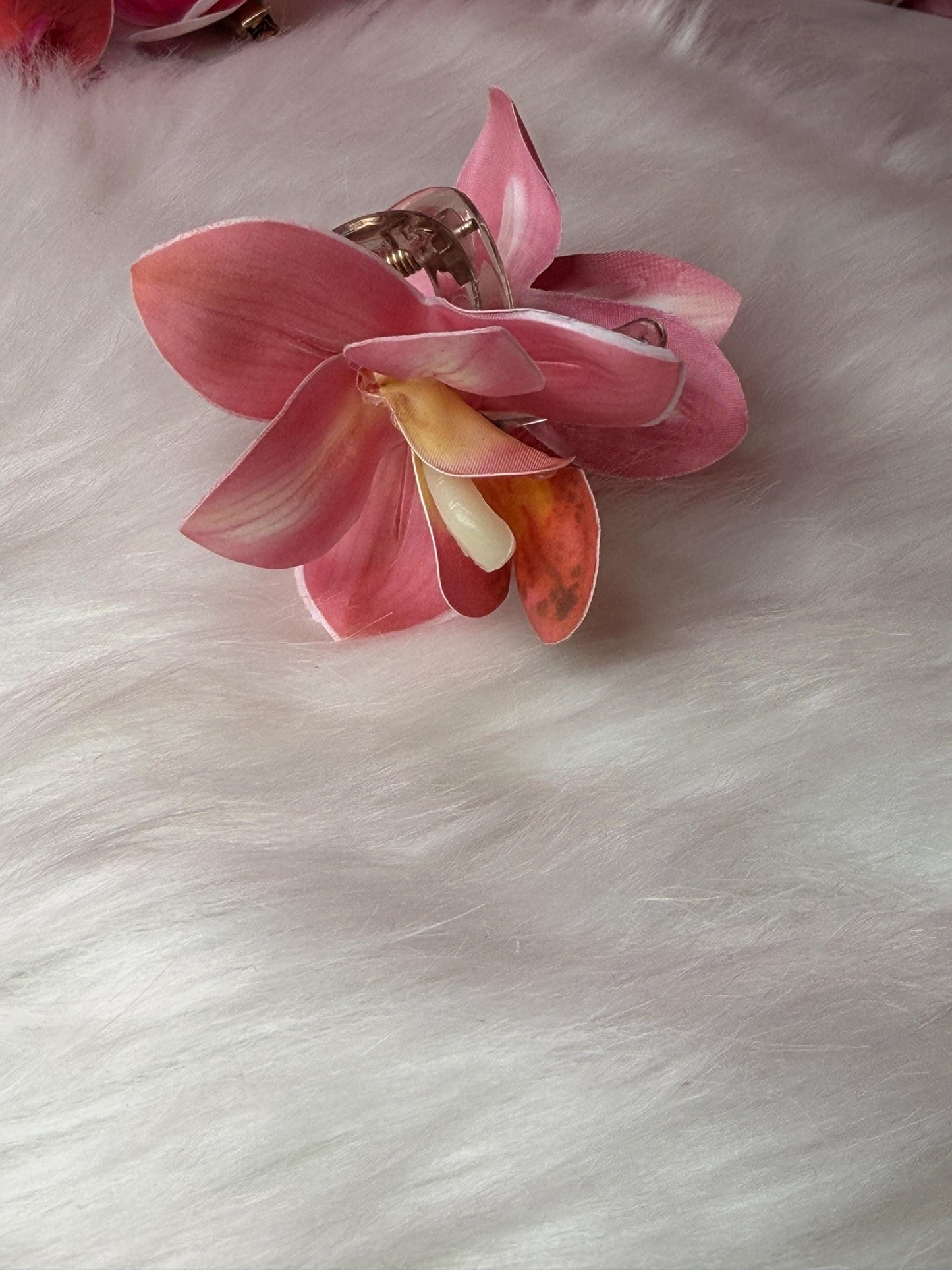 Pink Orchid Hair Claw Clip • Handmade Realistic Floral Accessory
