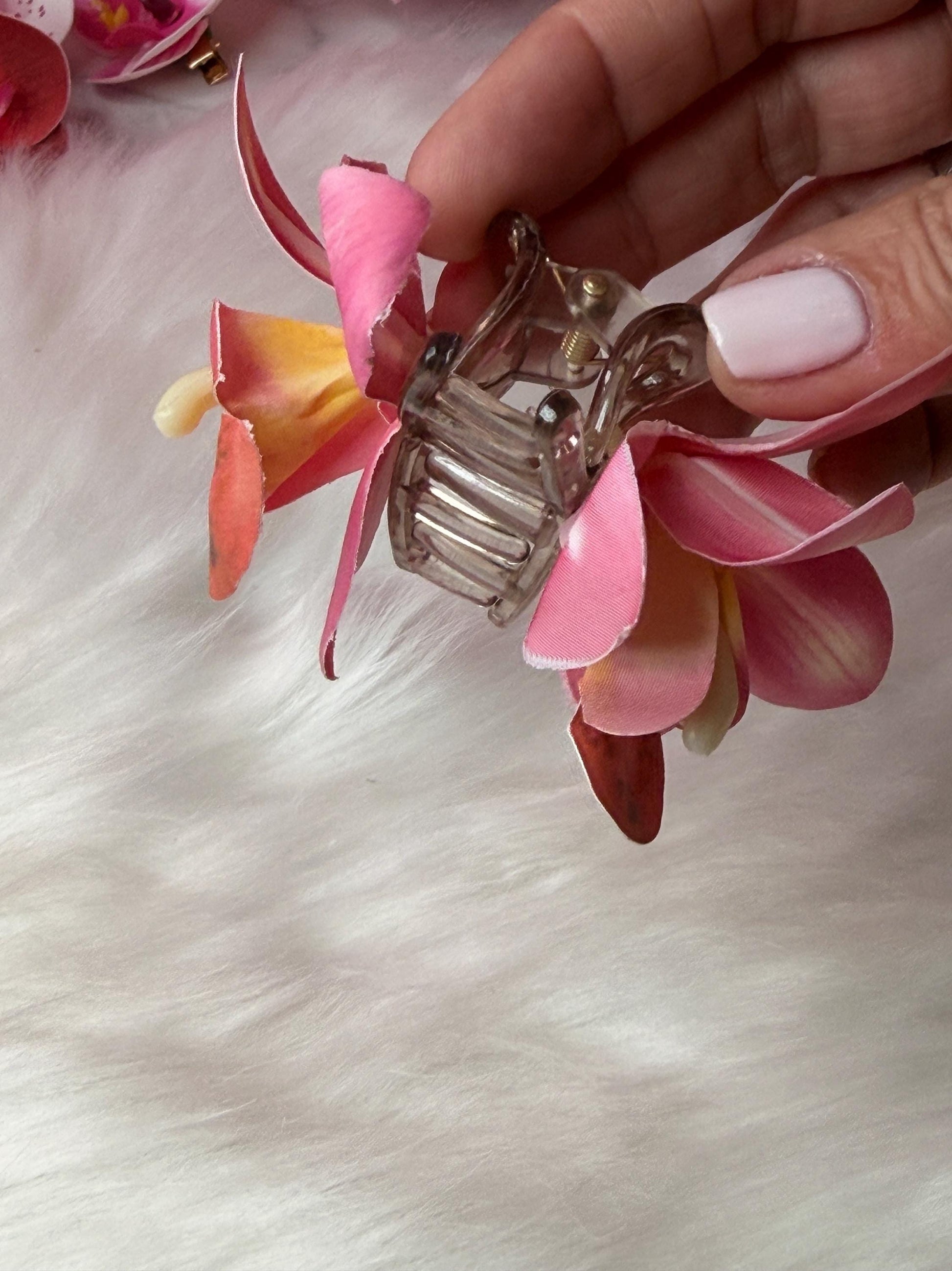 Pink Orchid Hair Claw Clip • Handmade Realistic Floral Accessory