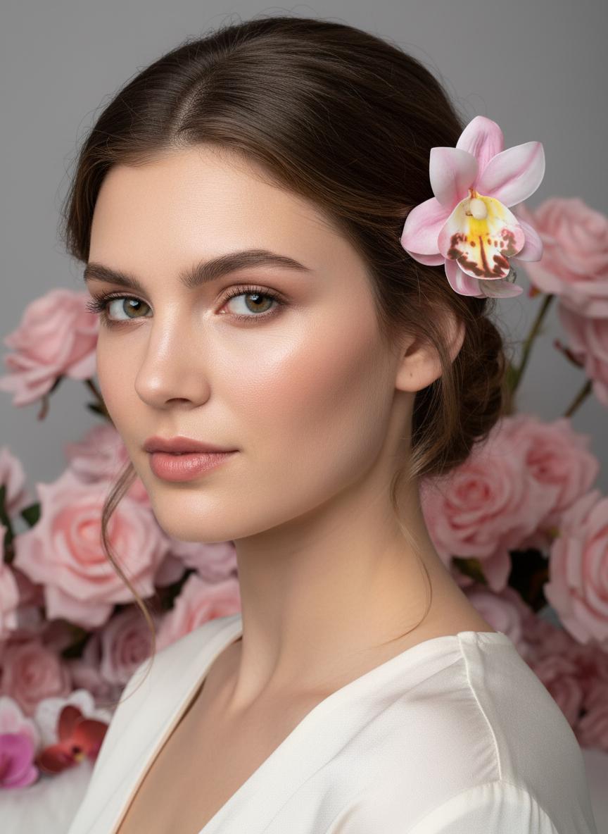 Pink Orchid Hair Claw Clip • Handmade Realistic Floral Accessory