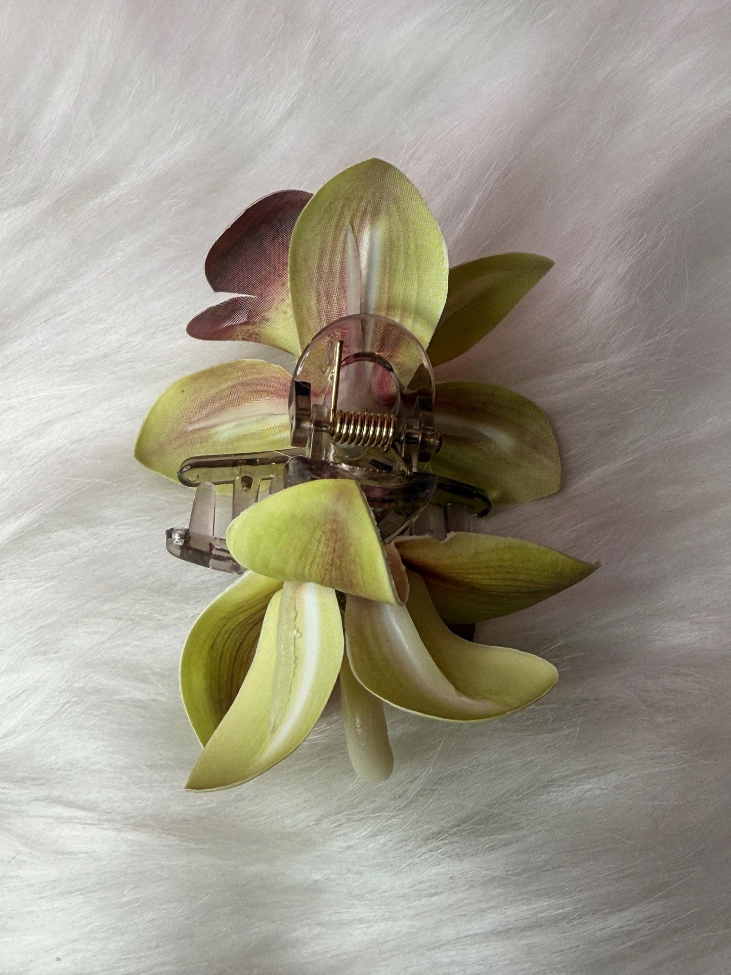 Lime Orchid Hair Claw Clip • Handmade Realistic Floral Accessory