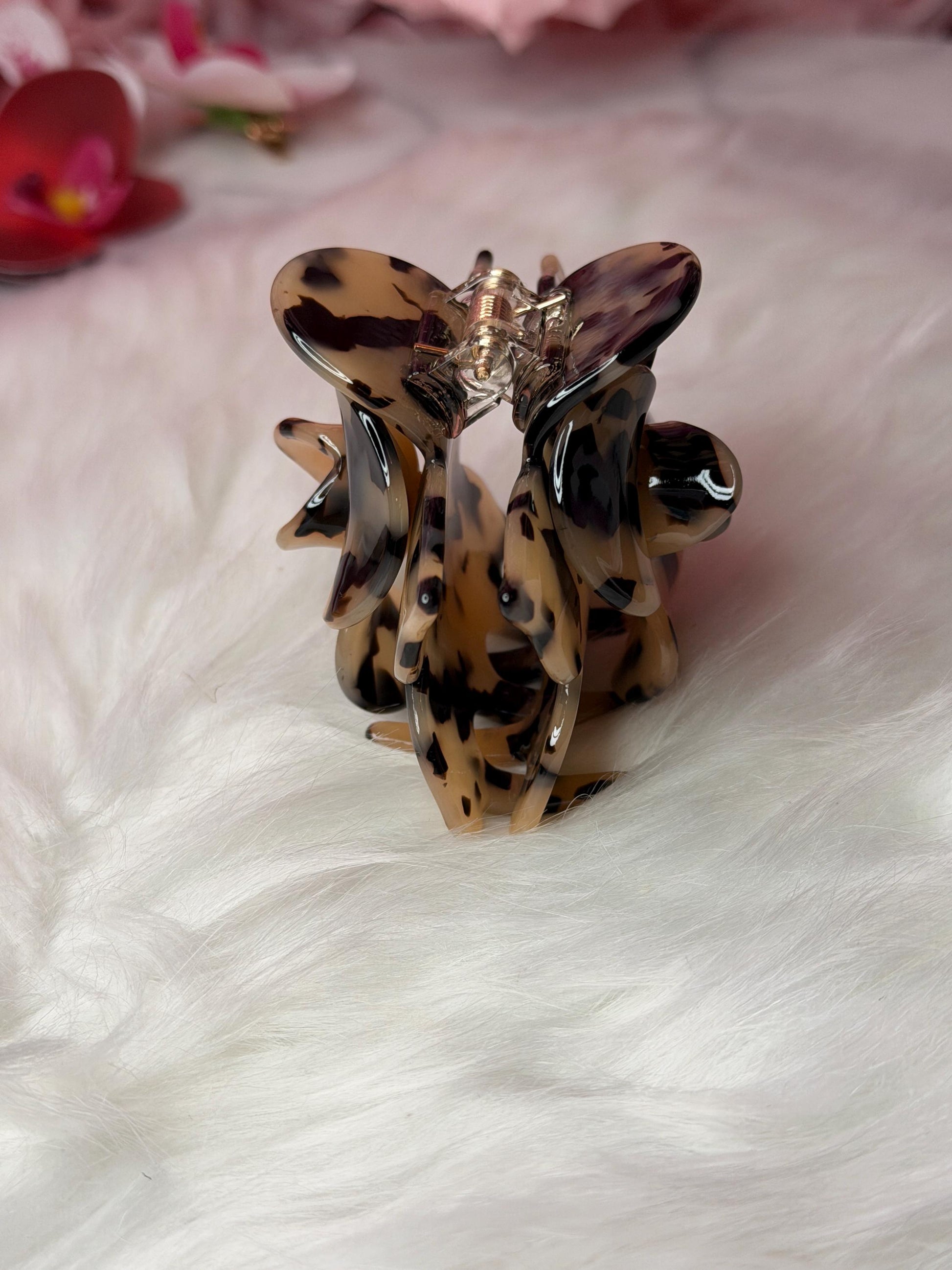 Milk Cameo Large Orchid Hair Claw Clip: Pink Hair Accessories, Handmade Hair Accessories