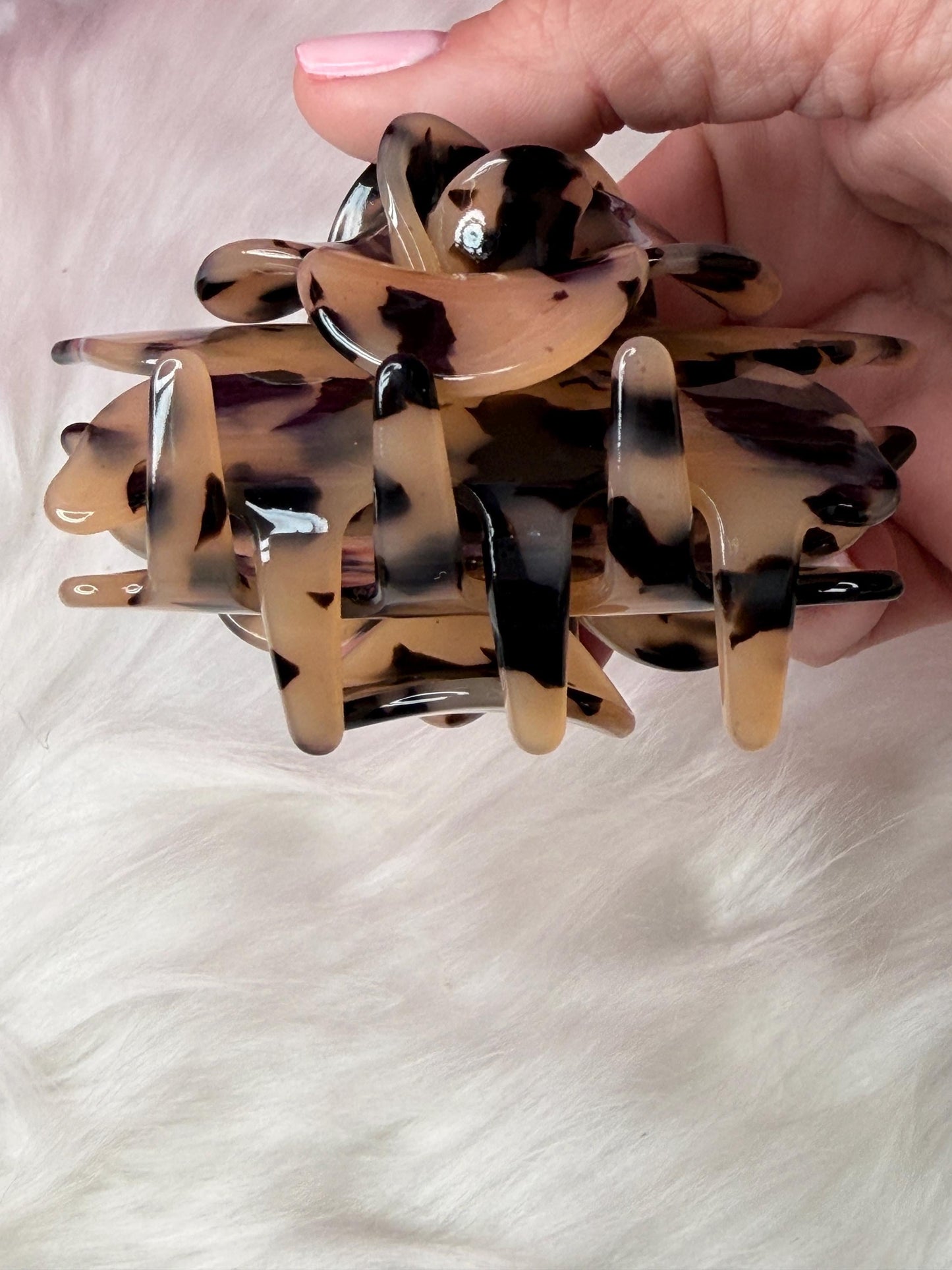 Milk Cameo Large Orchid Hair Claw Clip: Pink Hair Accessories, Handmade Hair Accessories