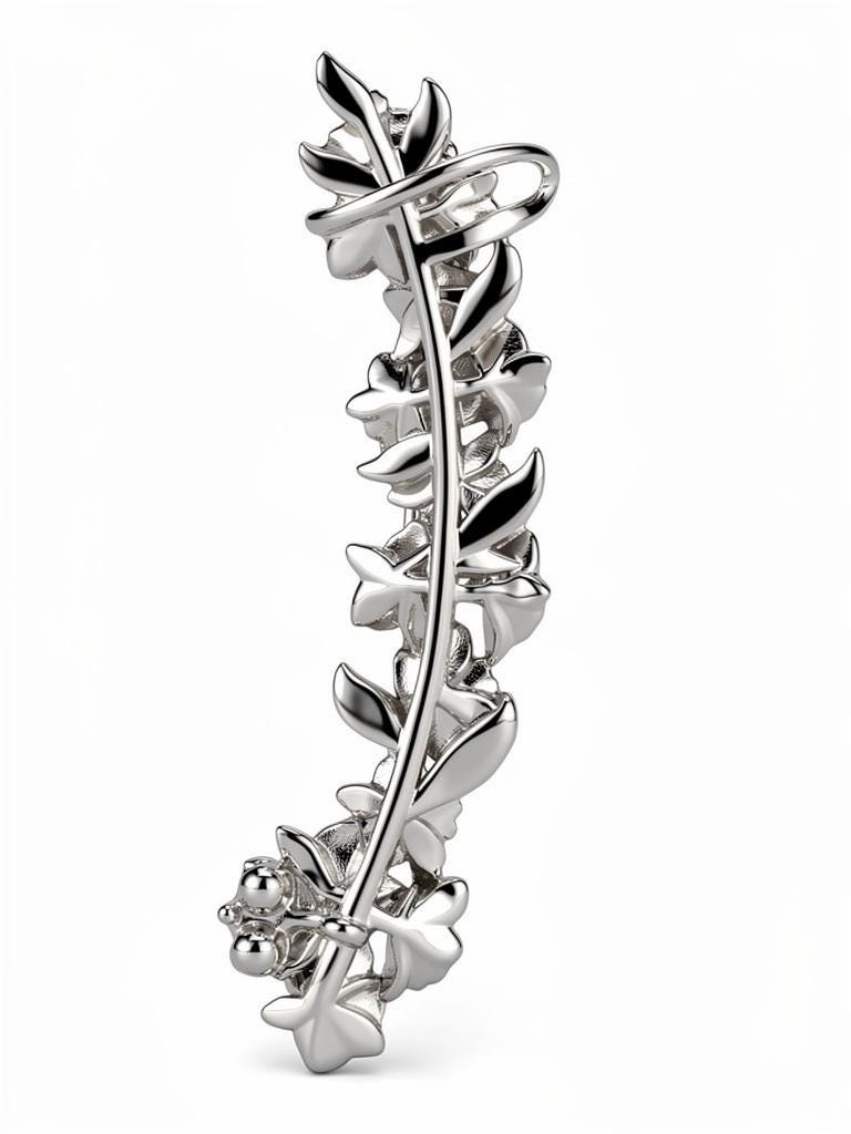 Purple Orchid Ear Cuff Stud: Cattleya Flower Earring Wrap- Orchid Fleur Collection