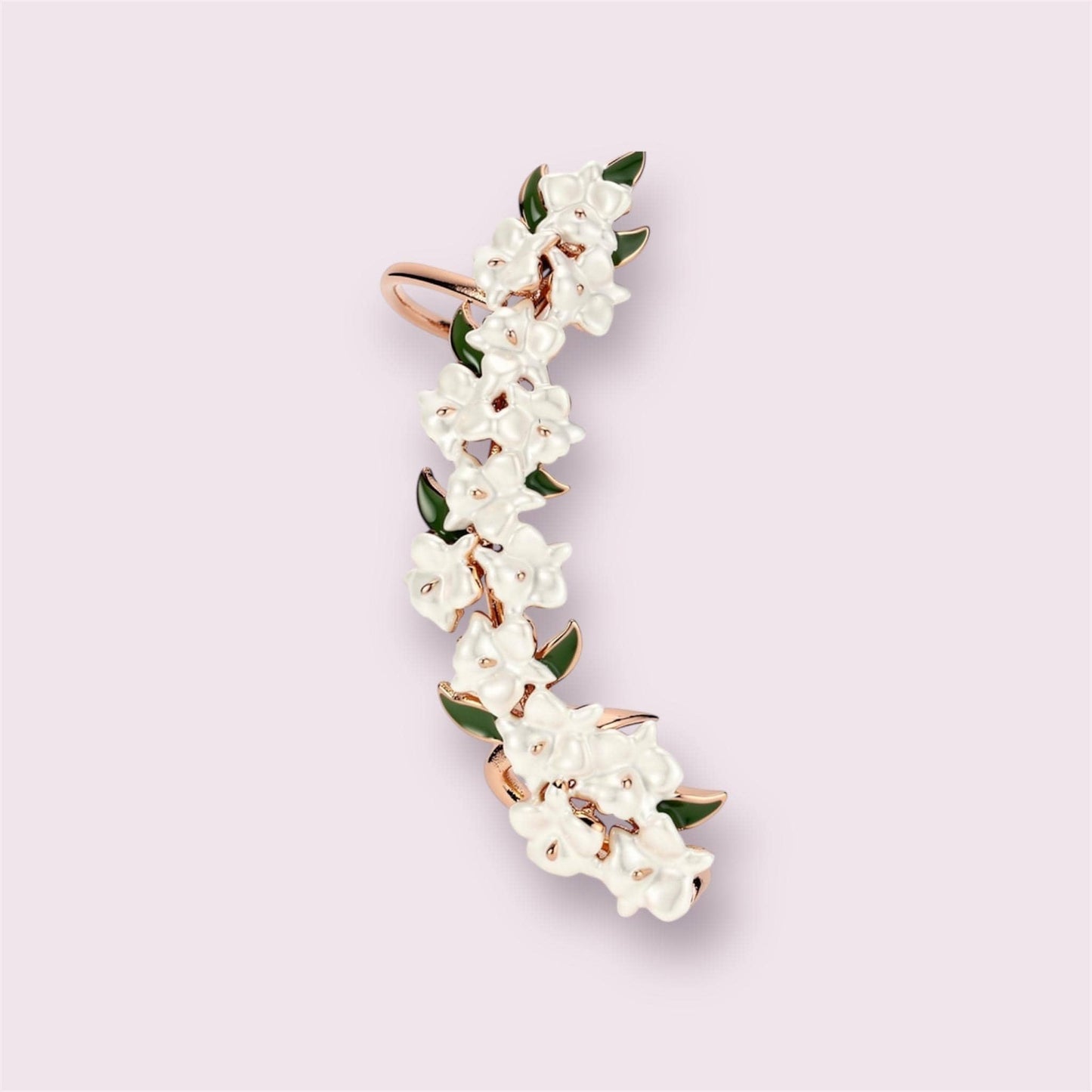 White Orchid Ear Cuff Stud: Cattleya Flower Earring Wrap- Orchid Fleur Collection