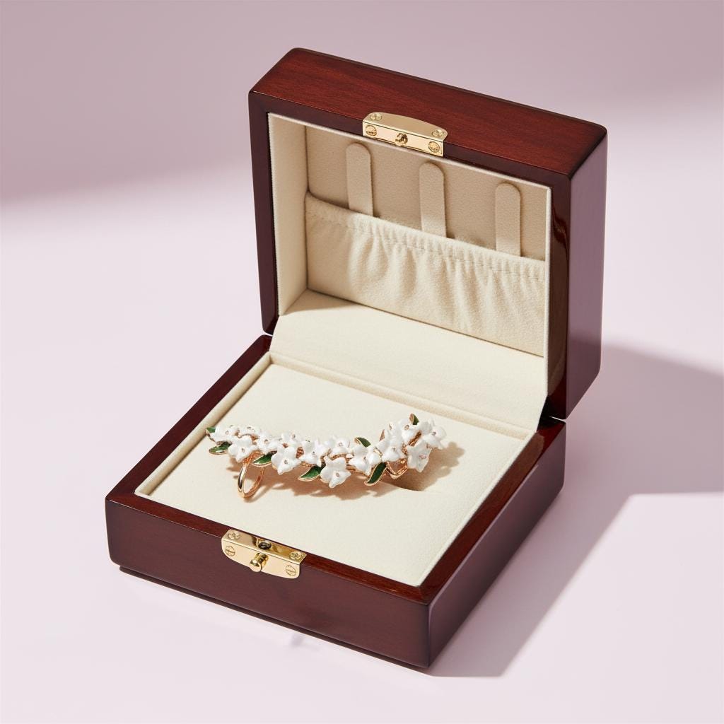 White Orchid Ear Cuff Stud: Cattleya Flower Earring Wrap- Orchid Fleur Collection