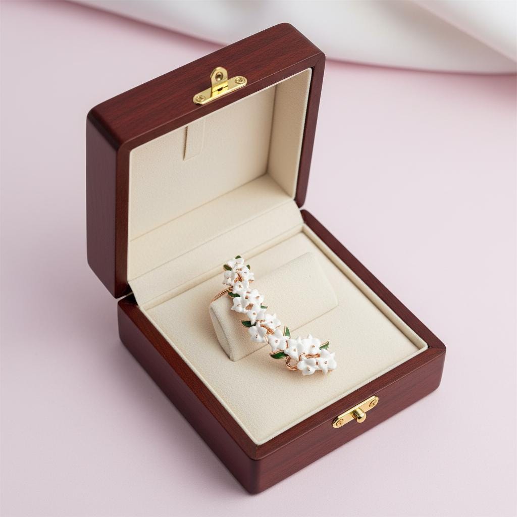 White Orchid Ear Cuff Stud: Cattleya Flower Earring Wrap- Orchid Fleur Collection