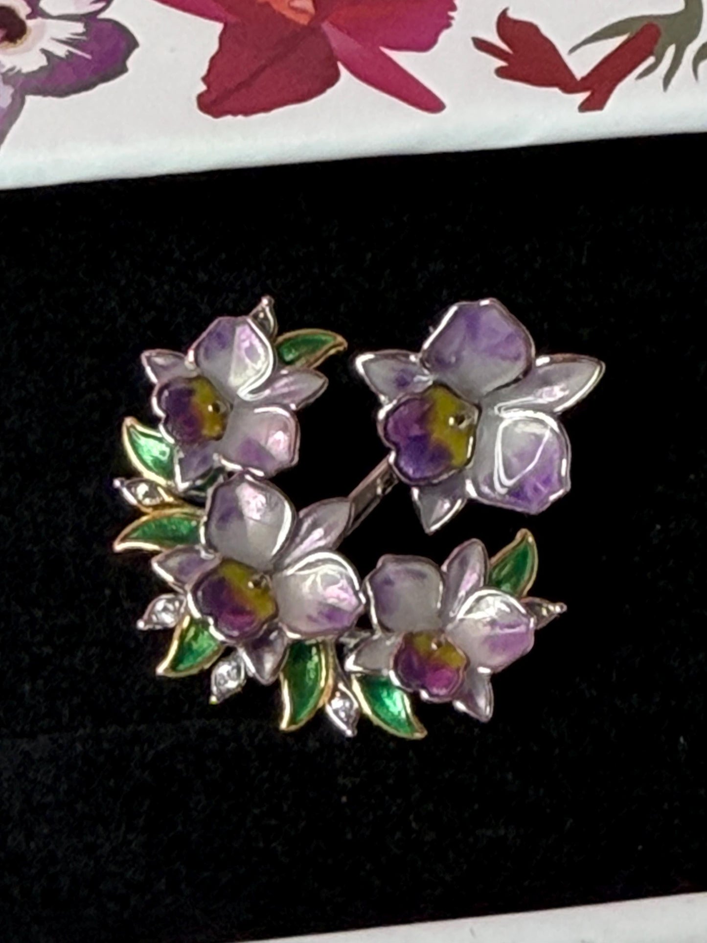 Lavender Cattleya Flower Stud with Earring Jacket : Aloha Orchid Jewelry Collection