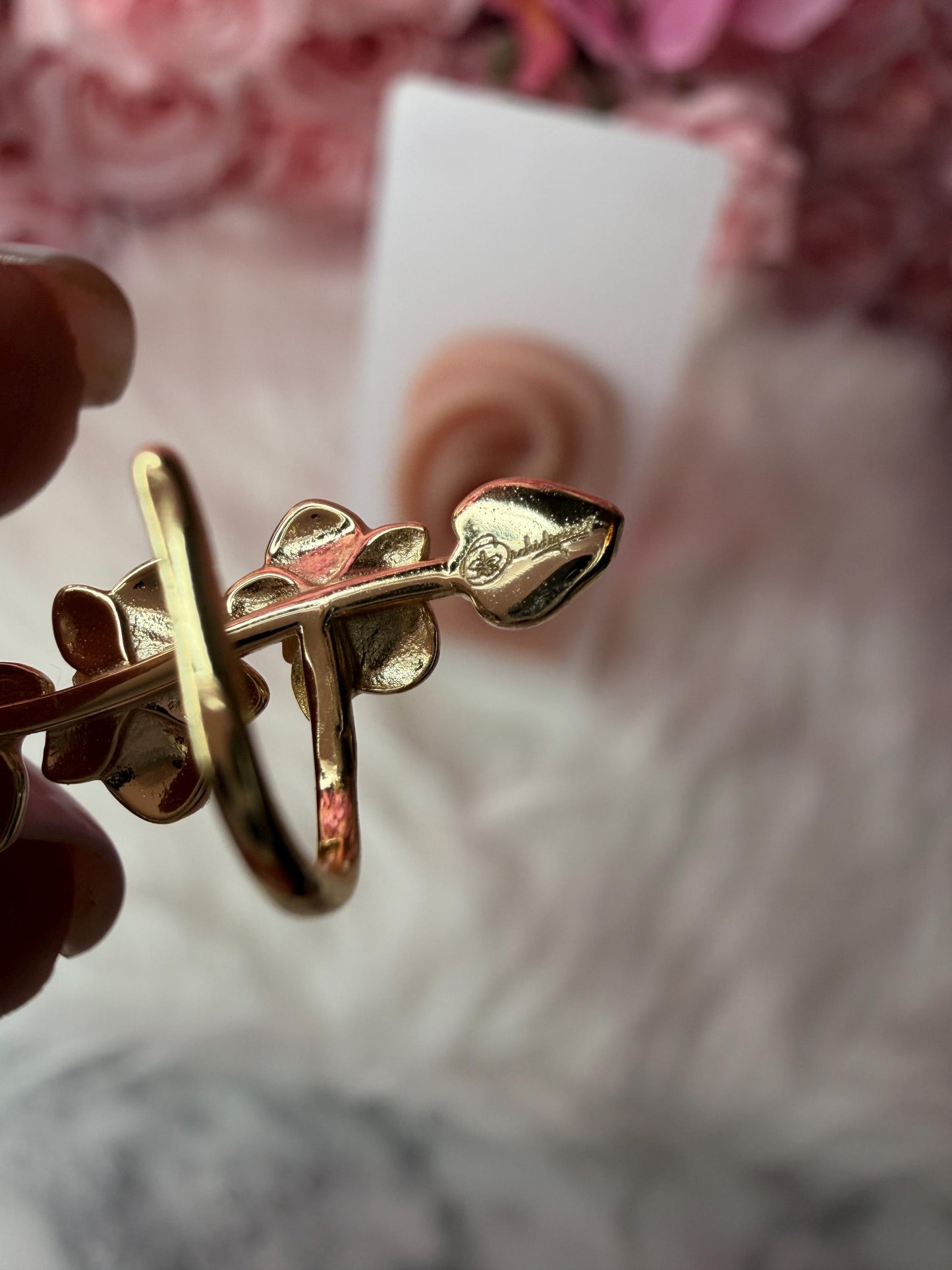 Red Orchid Ear Cuff Stud: Phalaenopsis Flower Earring Climber- Orchid Fleur Collection