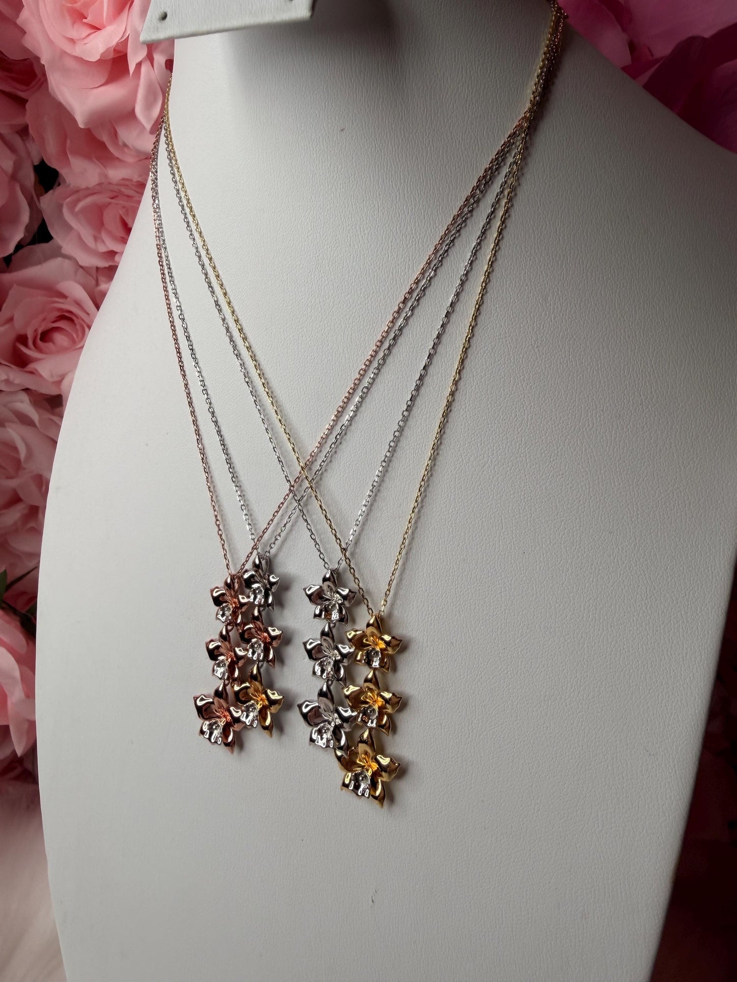 Aloha Cascading Orchid Jewelry Necklace