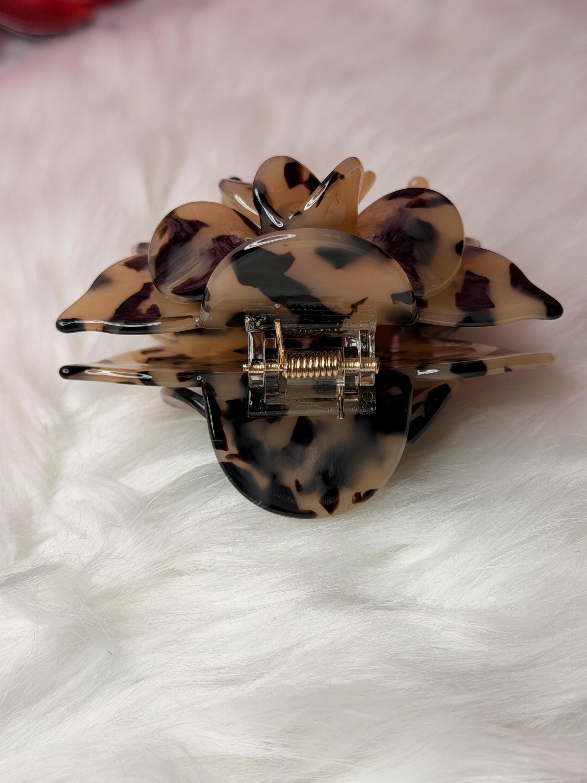 Milk Cameo Large Orchid Hair Claw Clip: Pink Hair Accessories, Handmade Hair Accessories