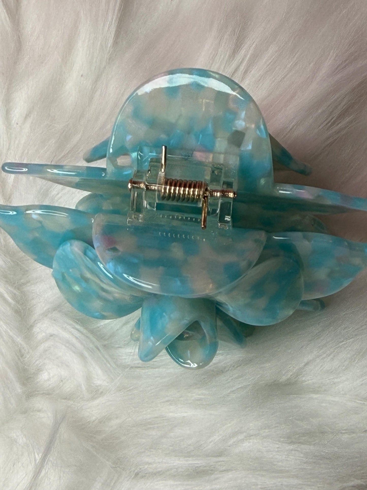 Aqua Blue Large Orchid Hair Claw Clip: Pink Hair Accessories, Handmade Hair Accessories
