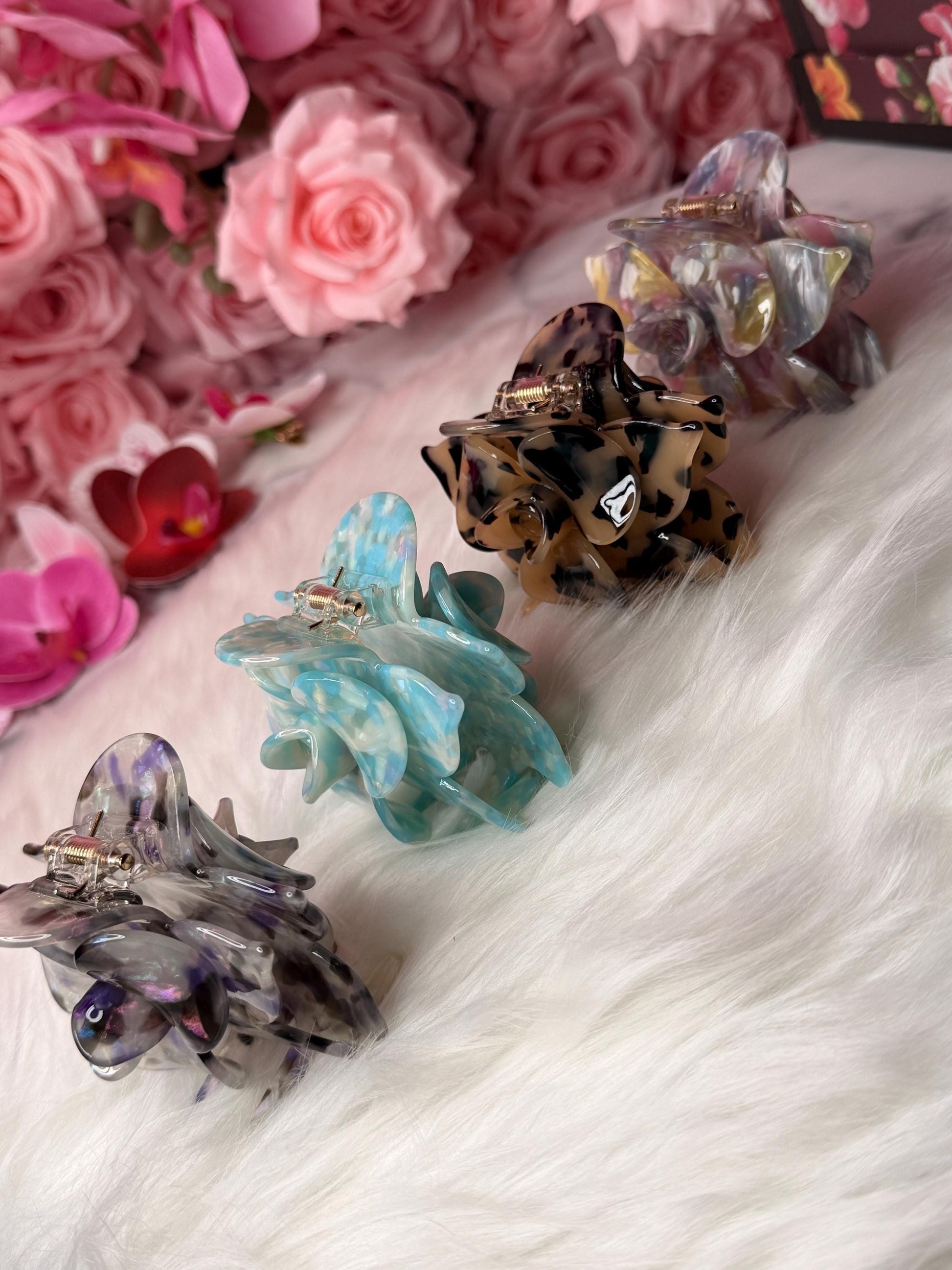 Galaxy Large Orchid Hair Claw Clip: Pink Hair Accessories, Handmade Hair Accessories
