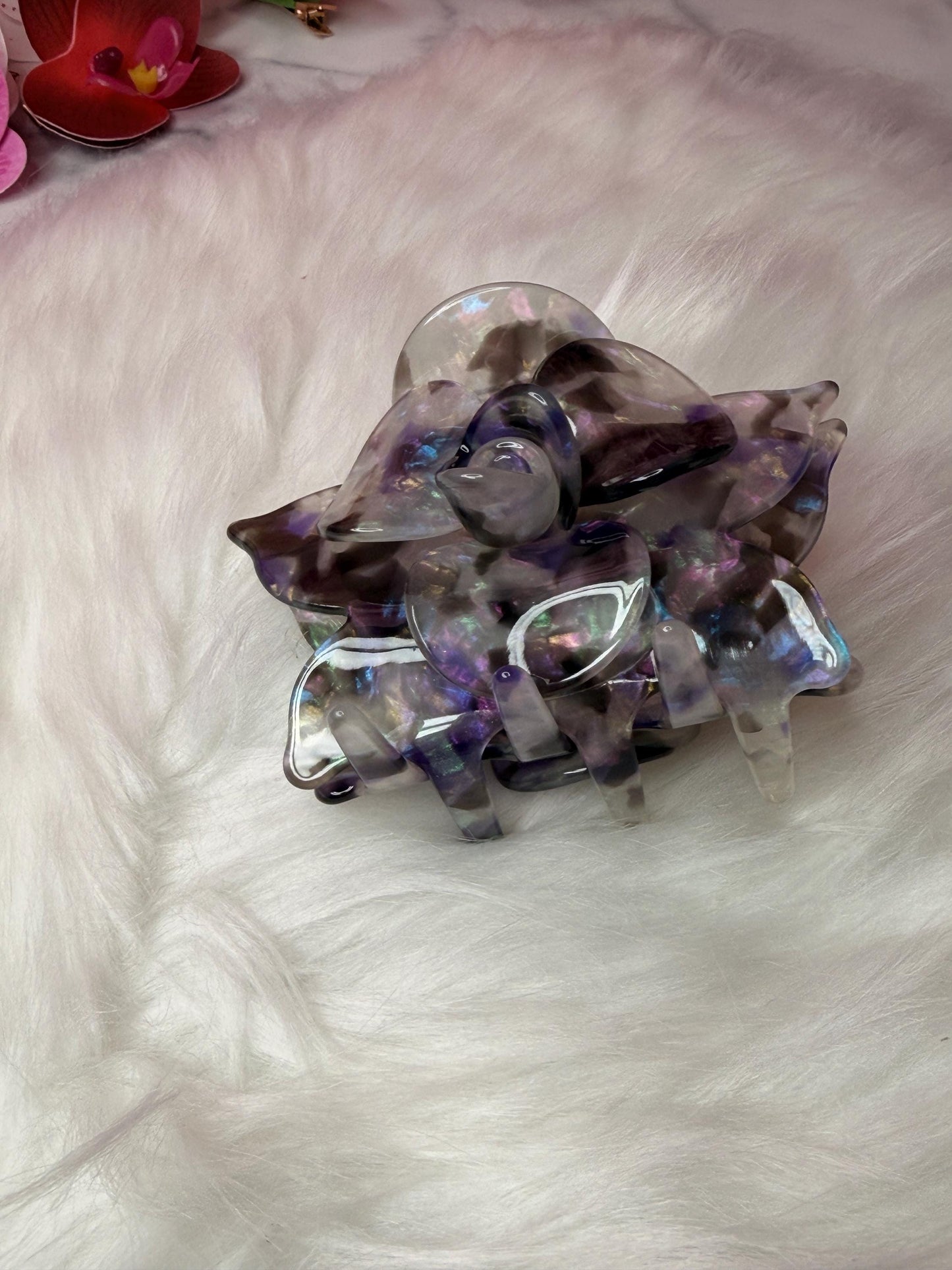Galaxy Large Orchid Hair Claw Clip: Pink Hair Accessories, Handmade Hair Accessories