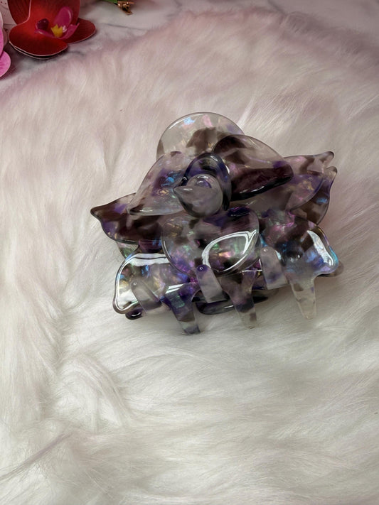 Galaxy Large Orchid Hair Claw Clip: Pink Hair Accessories, Handmade Hair Accessories
