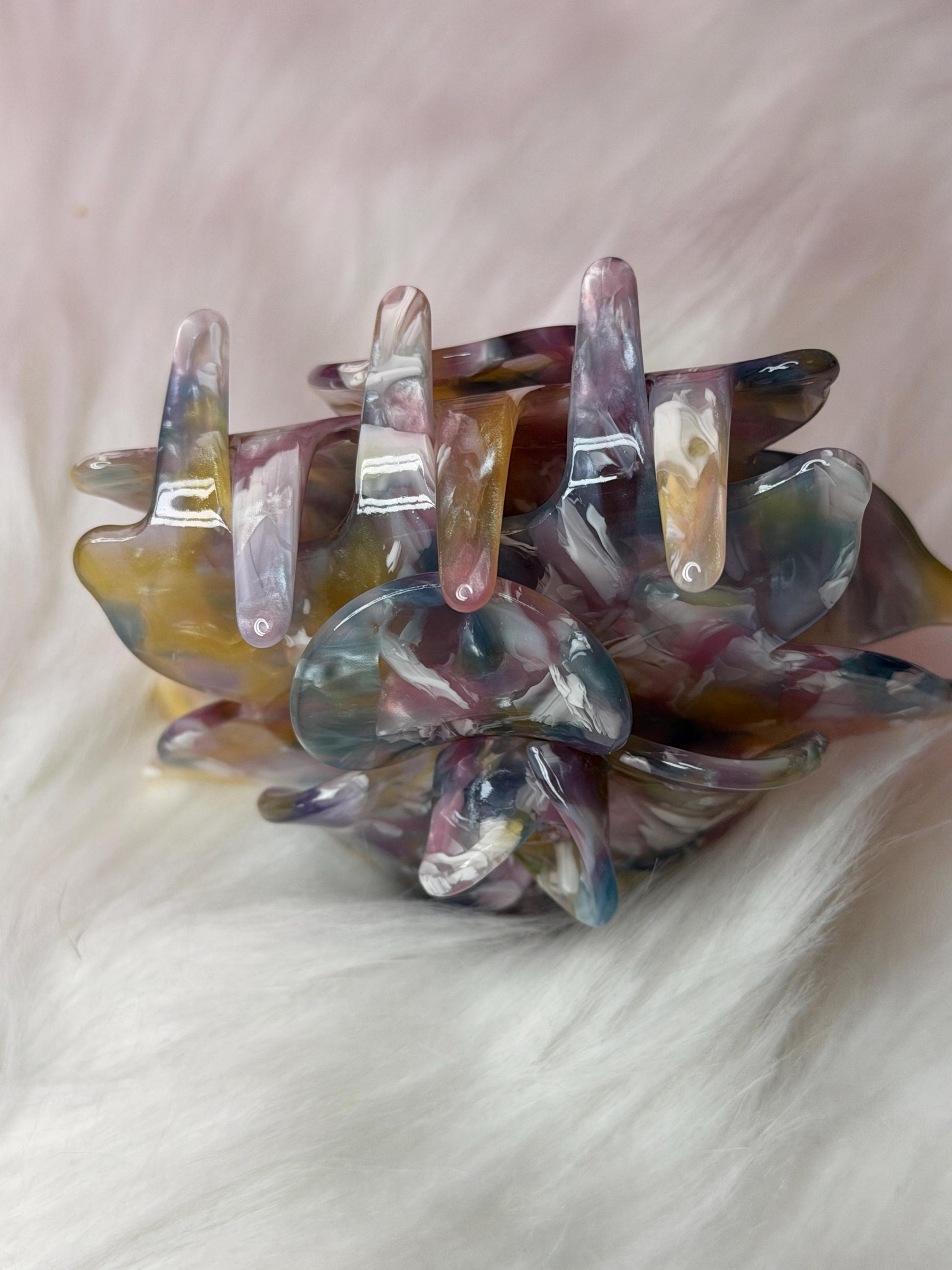 Rainbow Large Orchid Hair Claw Clip: Pink Hair Accessories, Handmade Hair Accessories