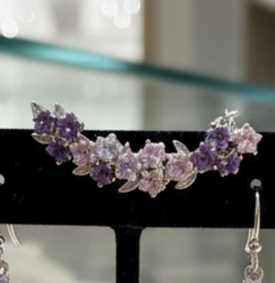 Purple Orchid Ear Cuff Stud: Cattleya Flower Earring Wrap- Orchid Fleur Collection
