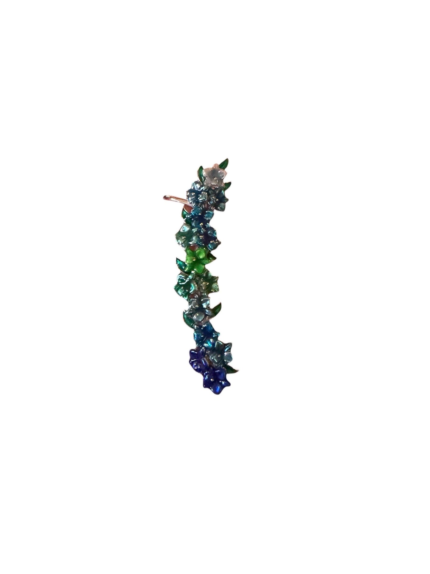 Blue Orchid Ear Cuff Stud: Cattleya Flower Earring Wrap- Orchid Fleur Collection