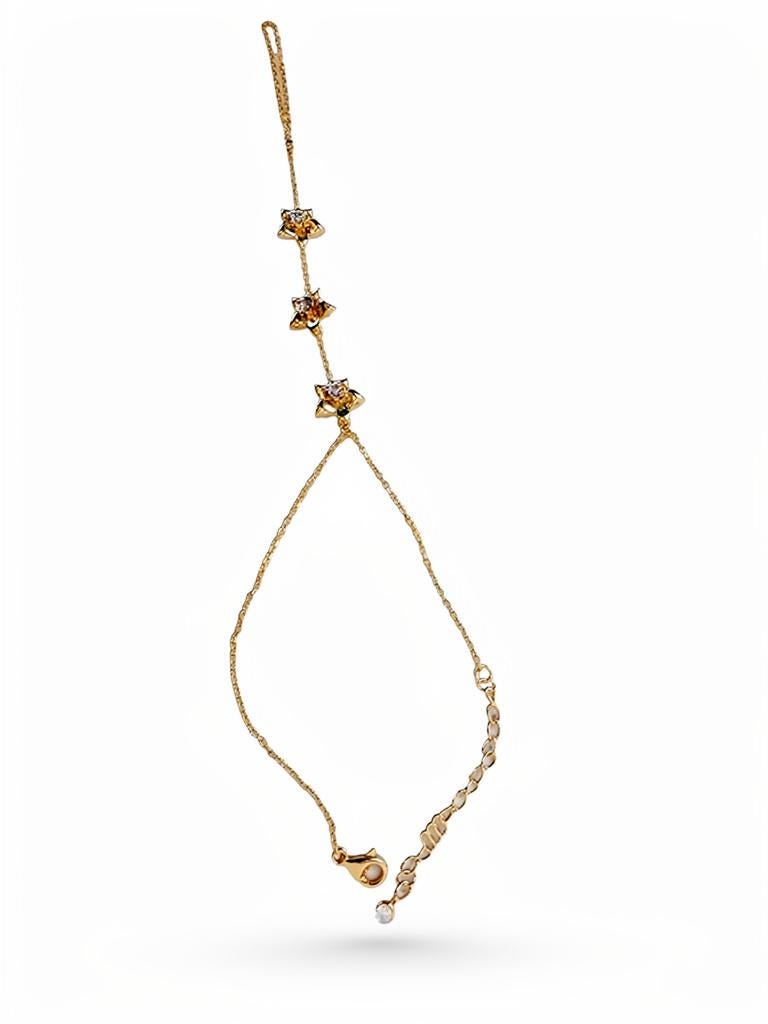 Aloha Aerial Collection • Orchid Hand Ring Chain Bracelet • Slave Bracelet Orchid Jewelry