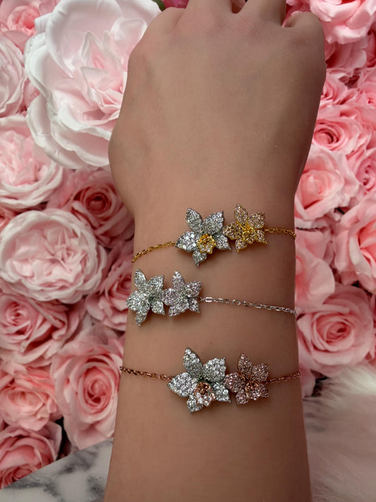Shimmering Aloha: Cattleya Duo Bracelet | All Zircon Hawaiian Collection