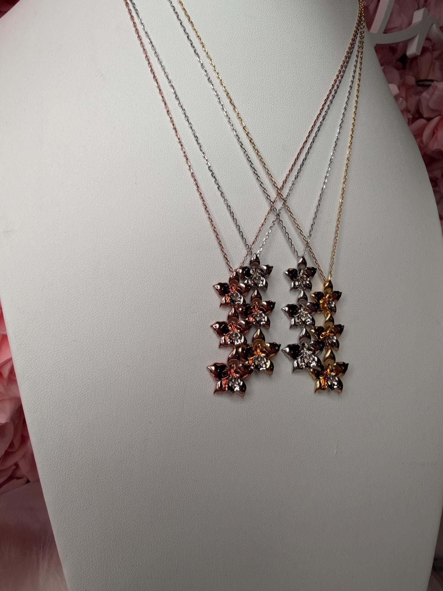 Aloha Cascading Orchid Jewelry Necklace