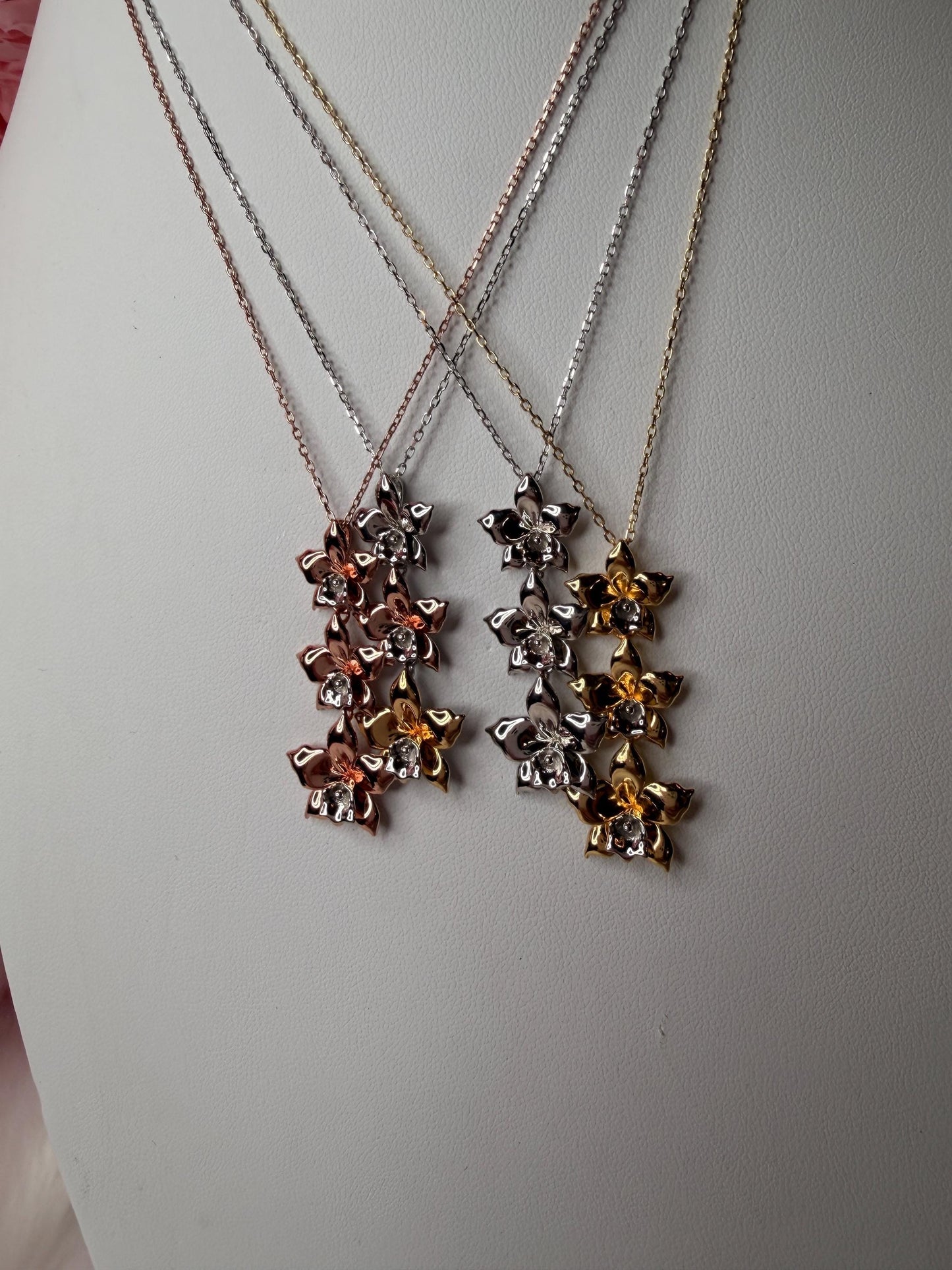 Aloha Cascading Orchid Jewelry Necklace