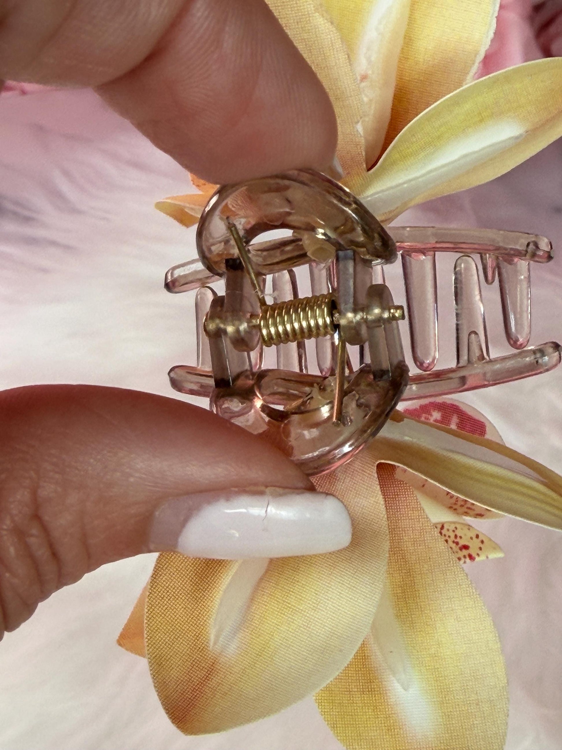 Sunset Cattleya Orchid Claw Clip • Handmade Realistic Floral AccessoryCattleya Orchid Claw Clip