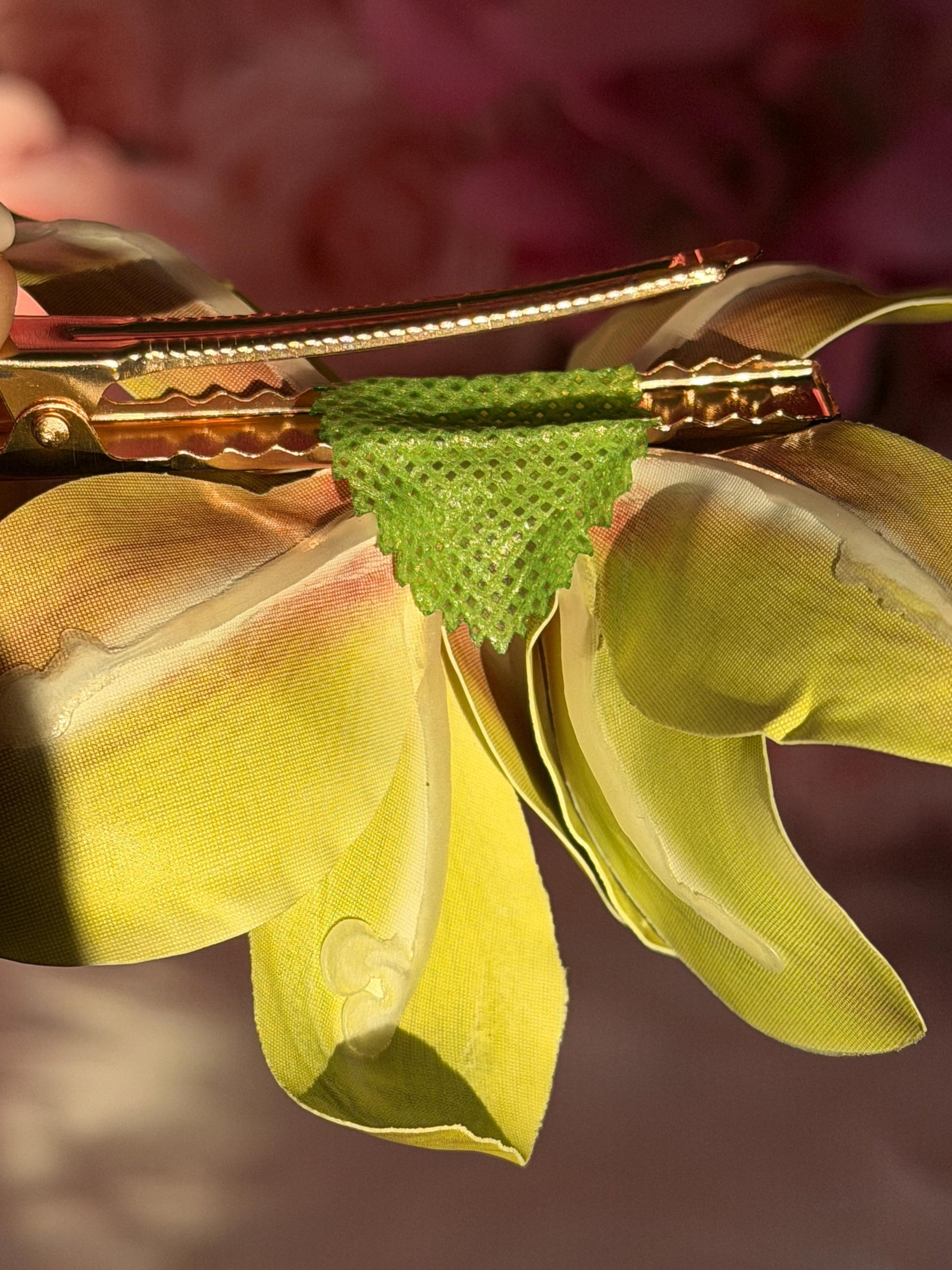 Hawaiian Double Lime Orchid Hair Clip • Real Touch Cymbidium Orchid Flower • Handmade Hair Accessory