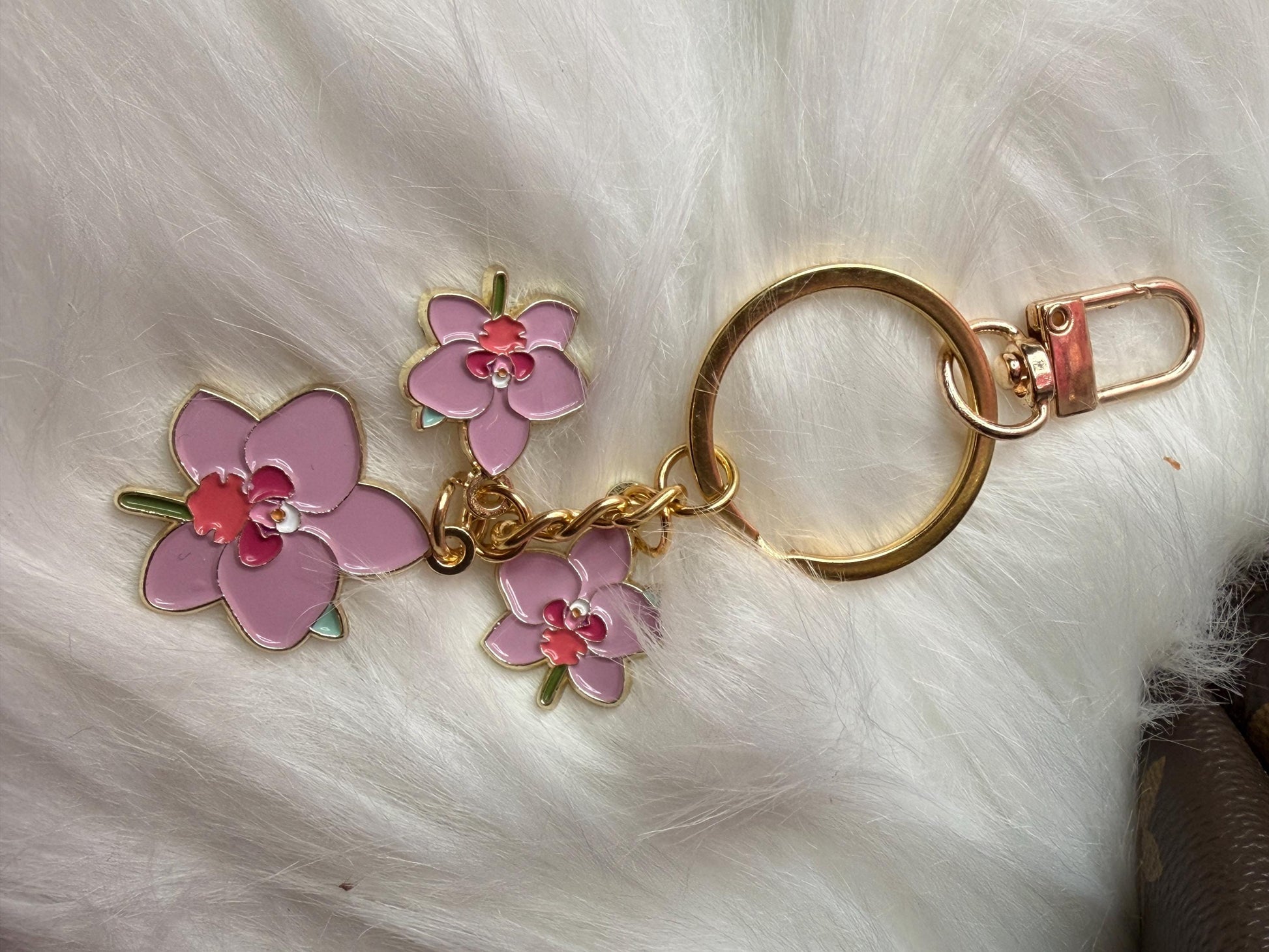 Luxury Purse Charm | Pink & Red Phalaenopsis