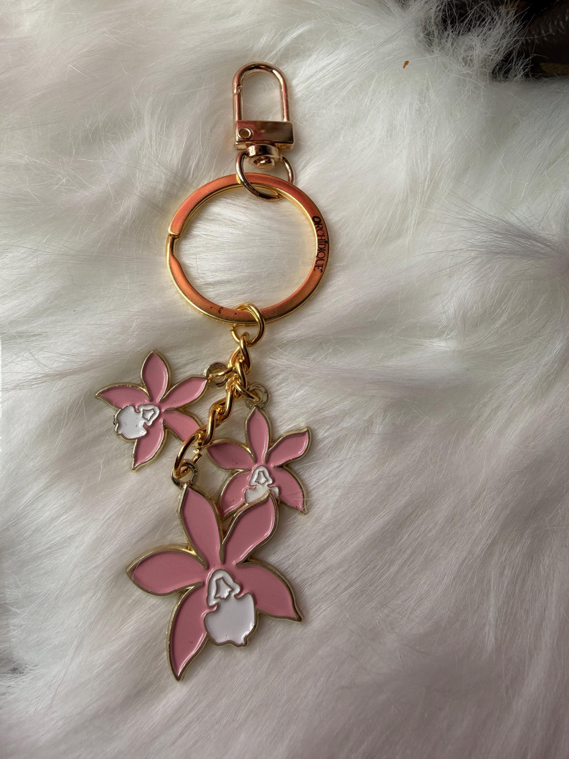Luxury Purse Charm | Pink & White Cattleya