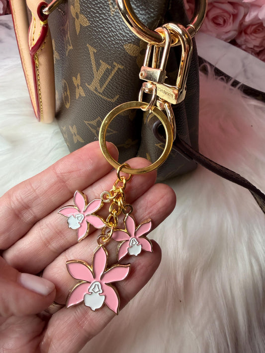 Luxury Purse Charm | Pink & White Cattleya