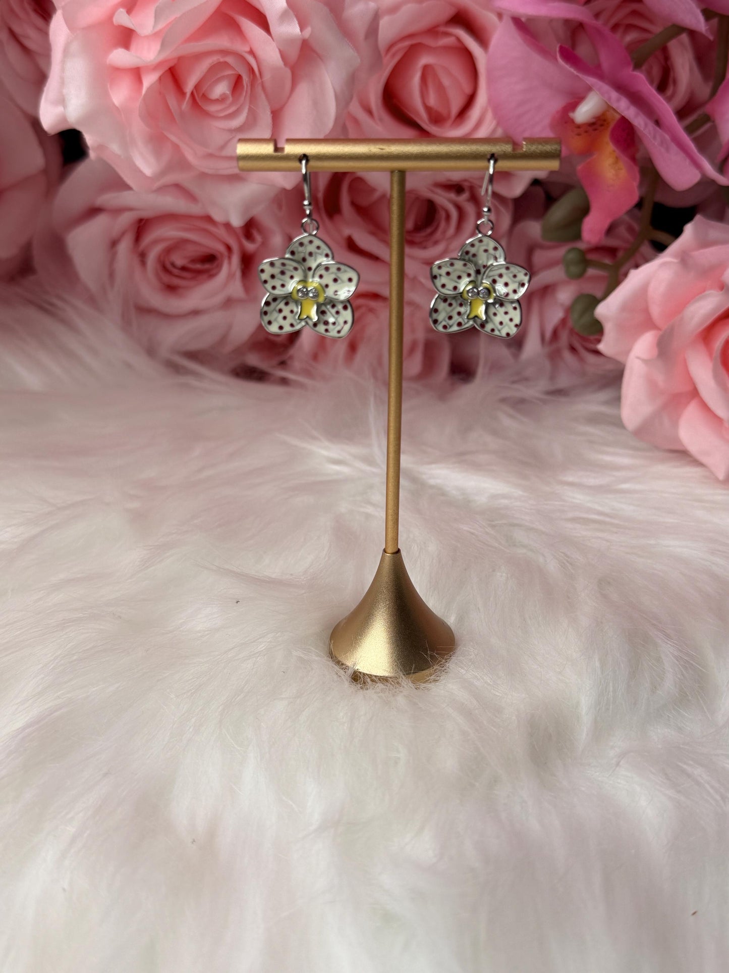 Orchid Jewelry: Sterling Silver Vanda Flower Pendant, Earrings or Ring