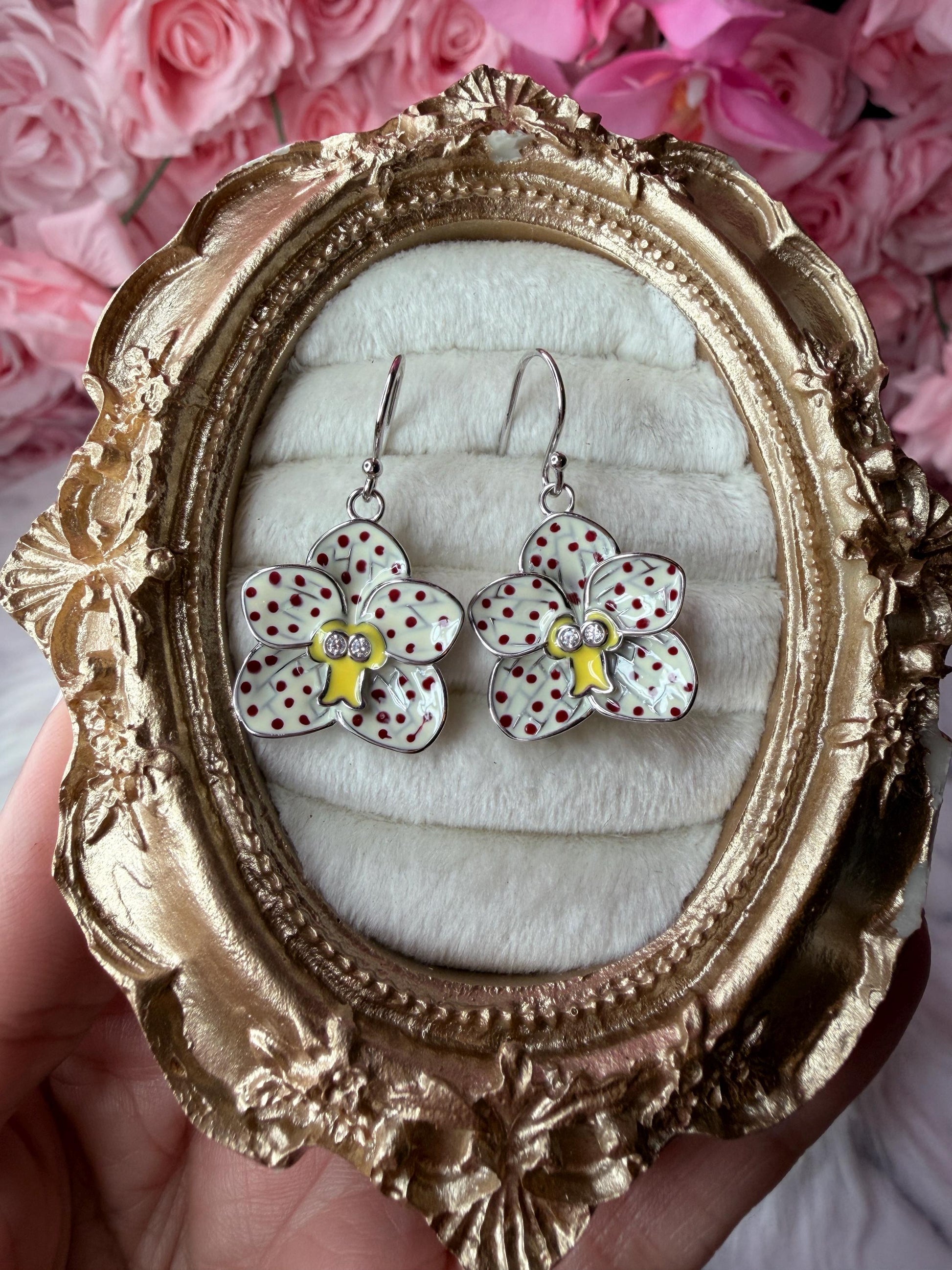 Orchid Jewelry: Sterling Silver Vanda Flower Pendant, Earrings or Ring