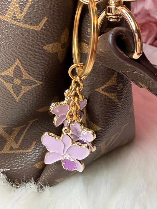 Luxury Purse Charm | Purple Cattleya Orchid
