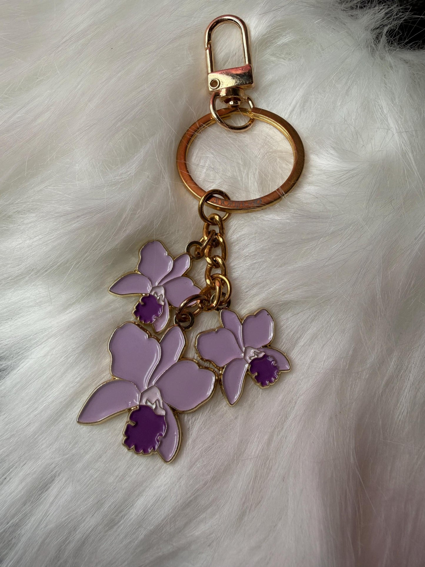 Luxury Purse Charm | Purple Cattleya Orchid