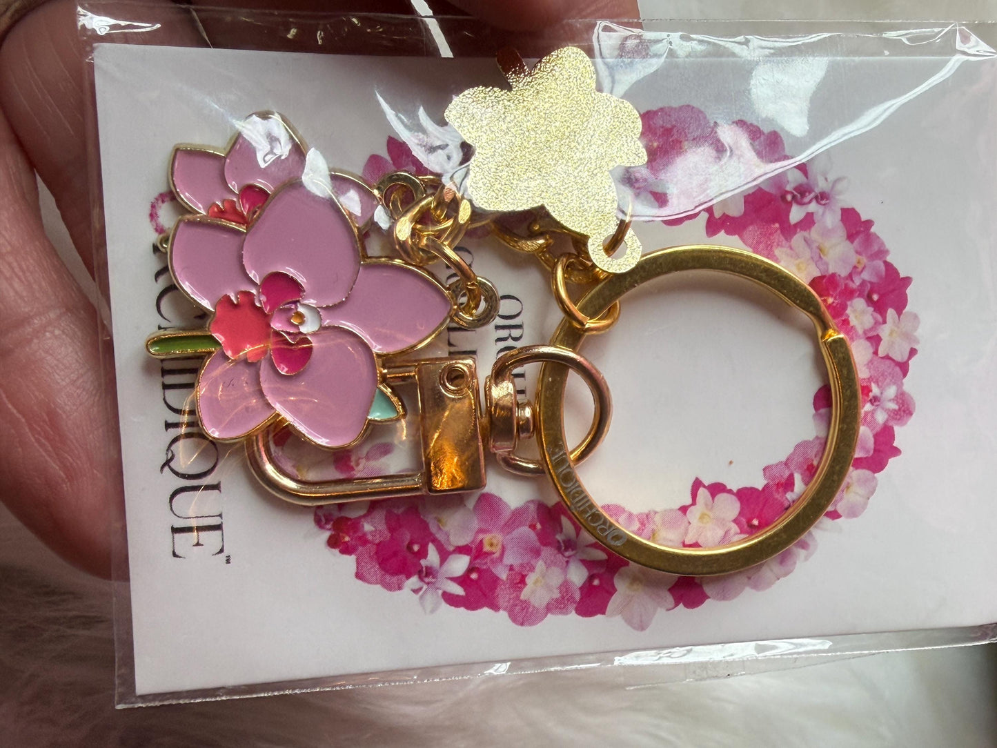 Luxury Purse Charm | Pink & Red Phalaenopsis