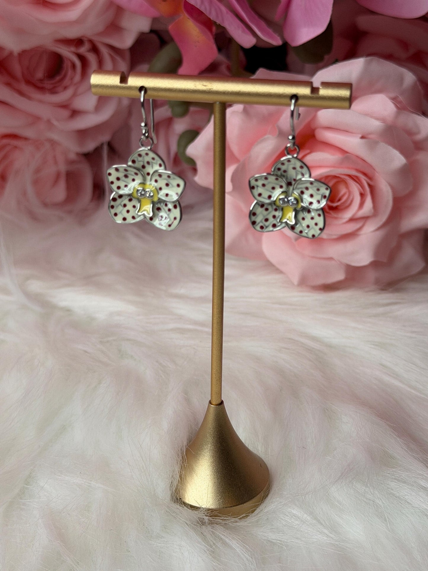 Orchid Jewelry: Sterling Silver Vanda Flower Pendant, Earrings or Ring
