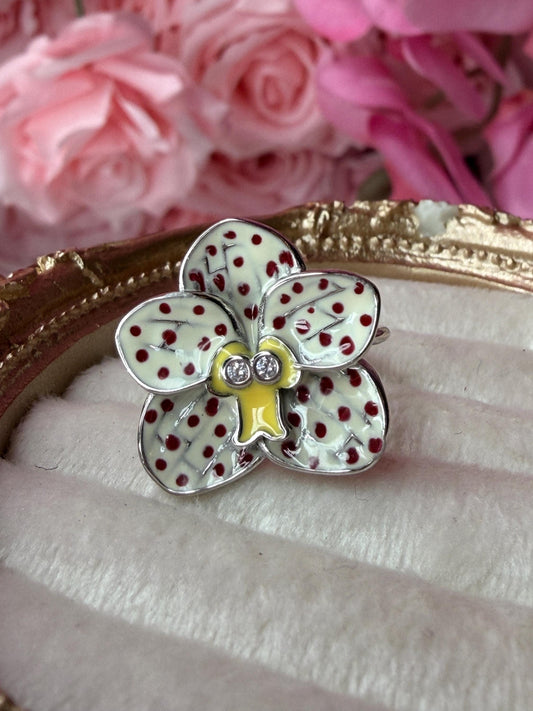 Orchid Jewelry: Sterling Silver Vanda Flower Pendant, Earrings or Ring