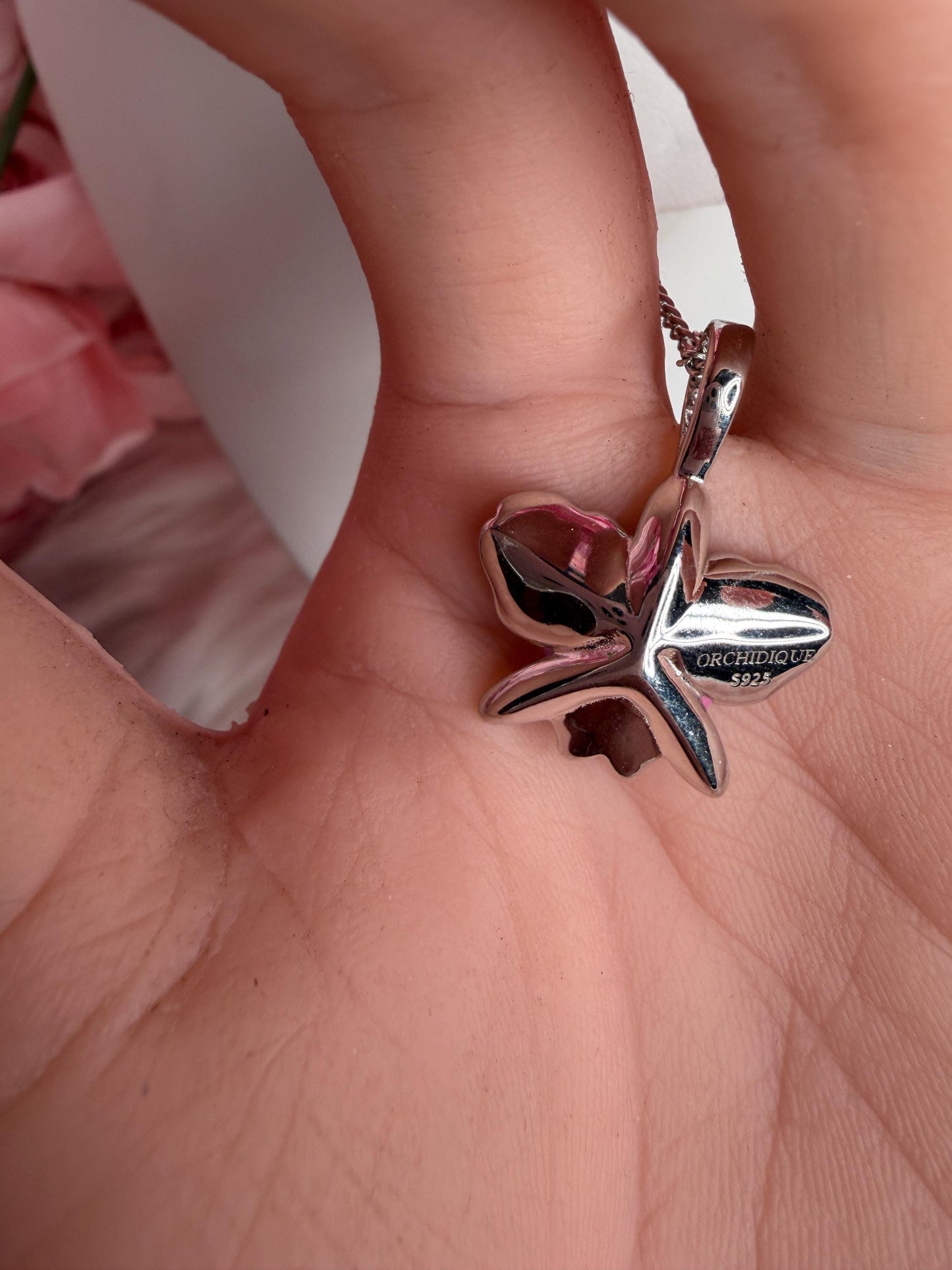 Sophrolaeliocattleya Pink Orchid Jewelry • Convertible Choker Necklace, Studs, & Adjustable Ring • Mix and Match Set