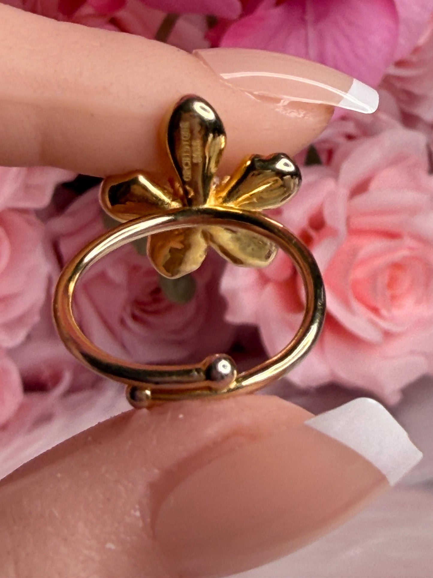 Elegant Statement Ring - Vanda Loke Collection: Orchid Ring • Heart Labellum- Yellow Gold