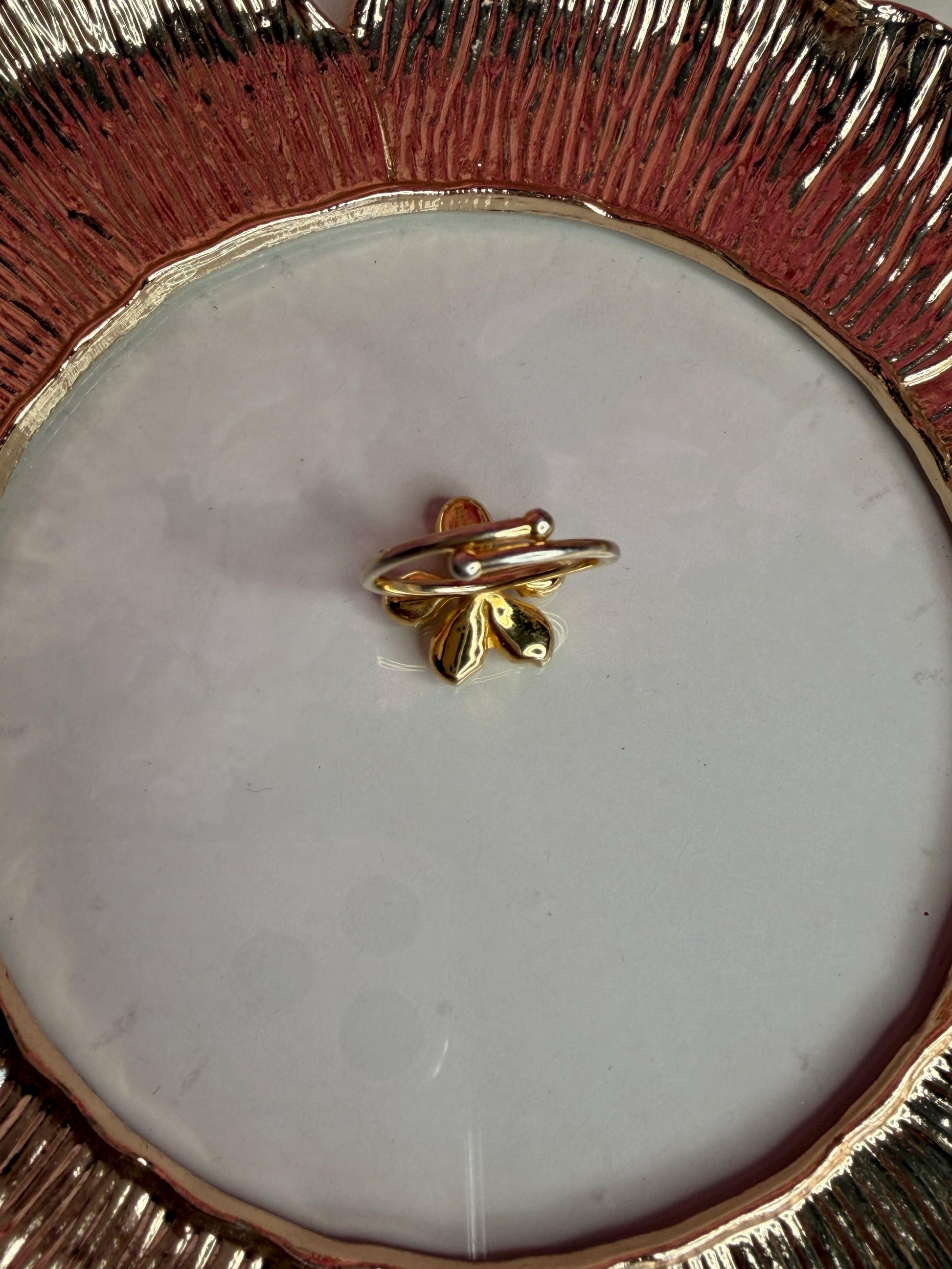 Elegant Statement Ring - Vanda Loke Collection: Orchid Ring • Heart Labellum- Yellow Gold