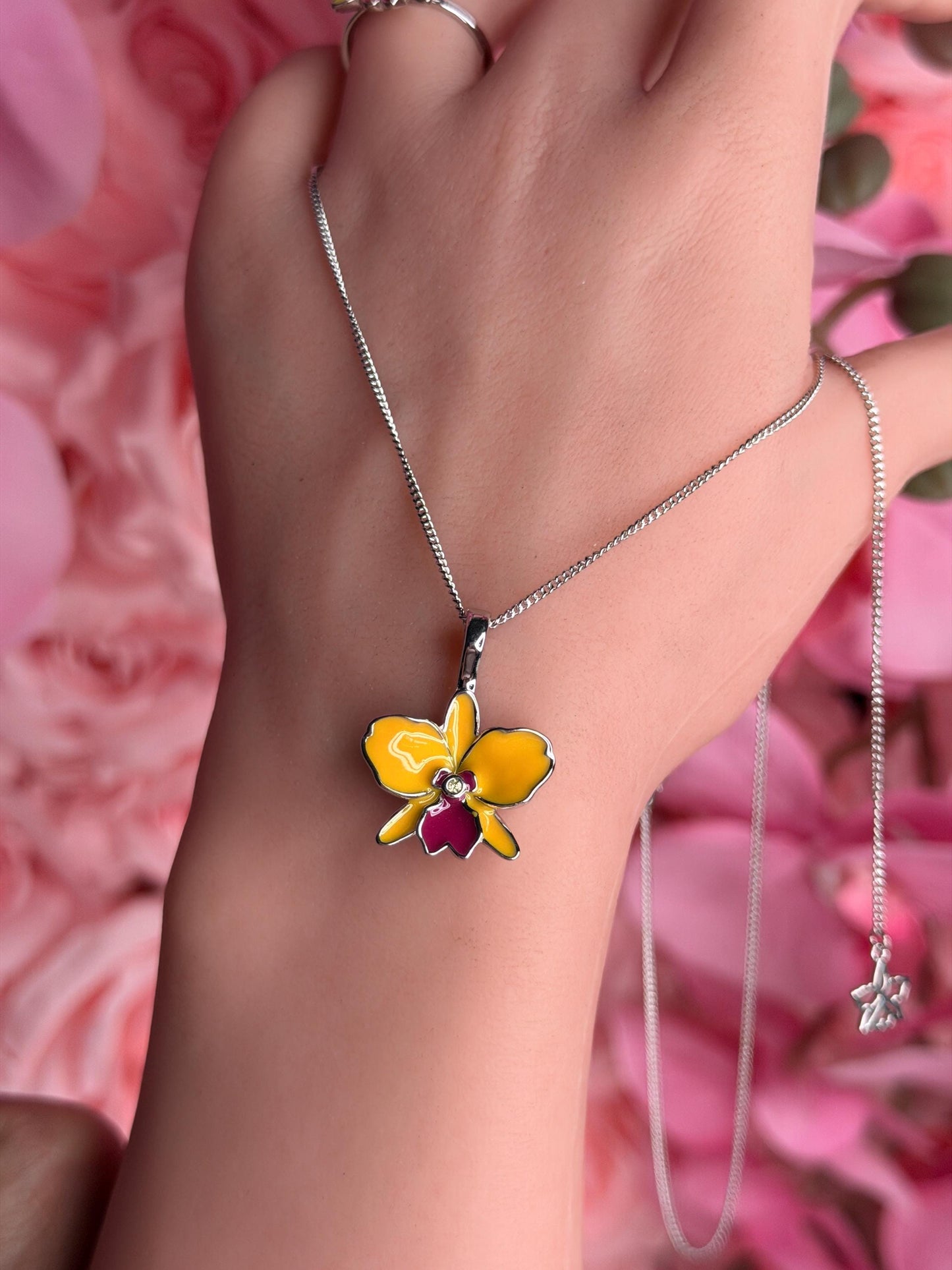 Sophrolaeliocattleya Yellow Orchid Jewelry • Convertible Choker Necklace, Studs, & Adjustable Ring • Mix and Match Set
