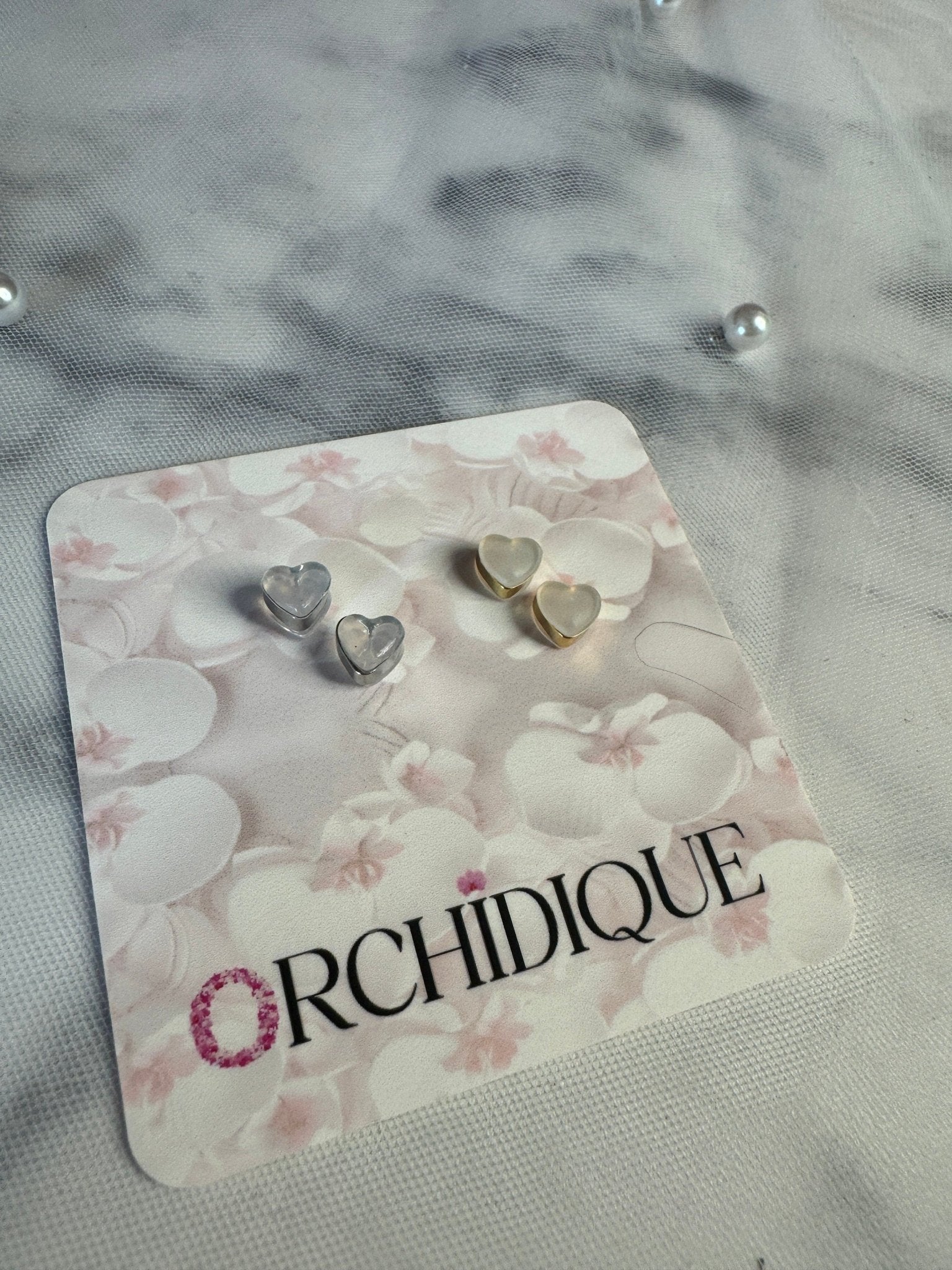 Love Earring Backs • Heart - Shaped Earring Lifters • Gold/Silver/Rose Gold • Hypoallergenic & Secure - Orchidique