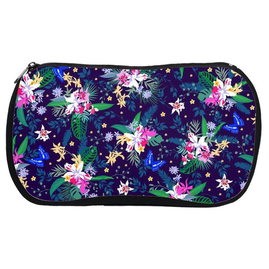 Midnight Orchid Cosmetic Bag • Floral Makeup Pouch • Toiletries Bag - Orchidique