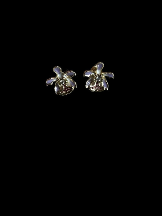 My Martin Bloom Lavendar Cattleya Orchid Earrings – Inspired by my "Martin" Bloom • 14K Gold Orchid Flower Studs • Orchid Jewelry - Orchidique