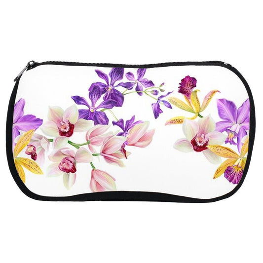 Orchid Elegance Cosmetic Bag • Botanical Makeup Pouch • Travel Toiletry Bag • Gift for Her - Orchidique