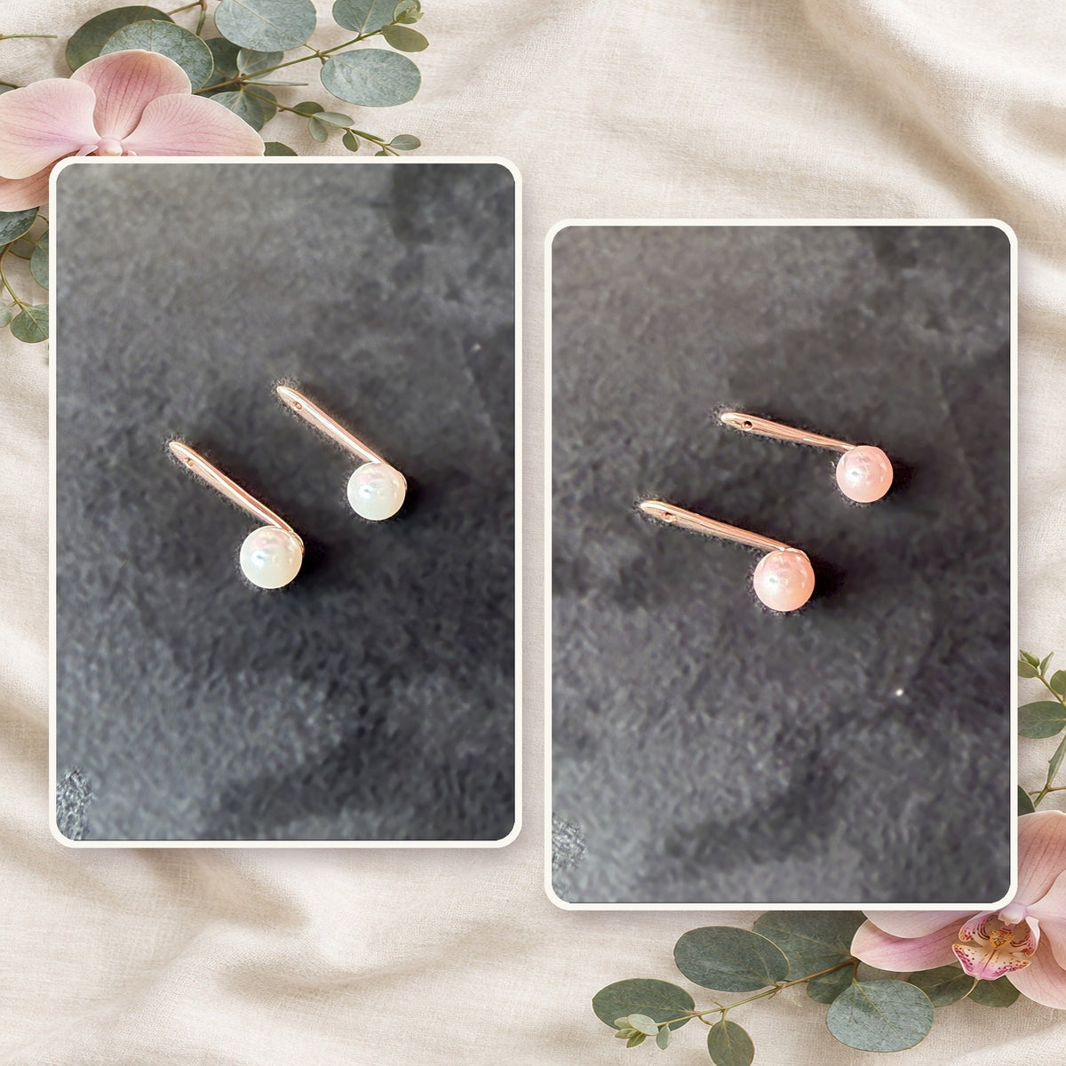 earring jacket, pearl, 18K gold plated sterling silver, product view – Orchidique